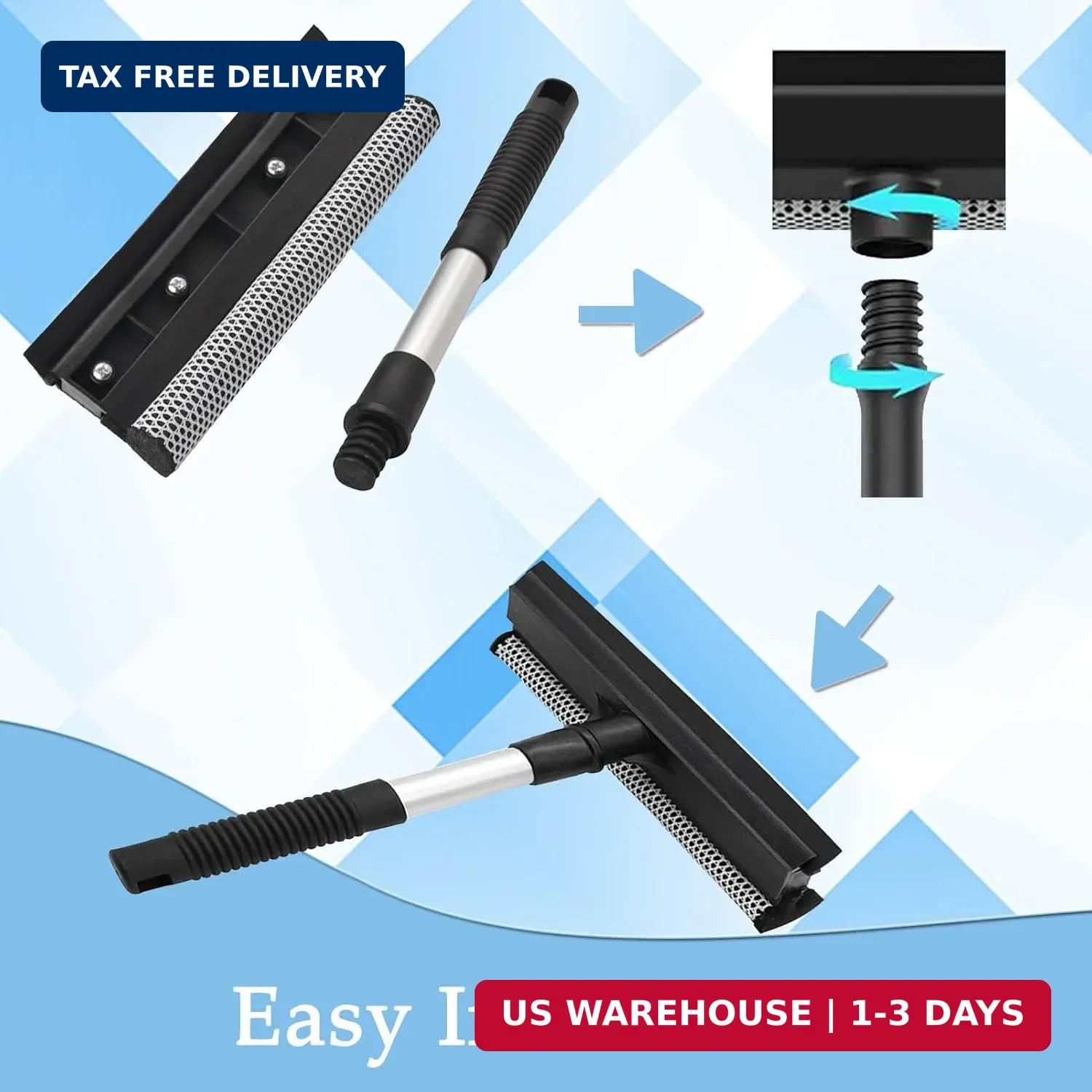 2 Pack Squeegee for Car Window Cleaning and Windshield Washing Standard Window S