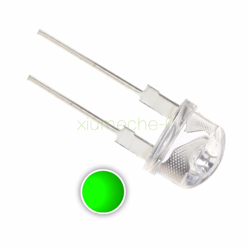 10PCS Green 0.5W 8mm Straw Hat High-power Green LED Leds Light Lamp StrawHat M8