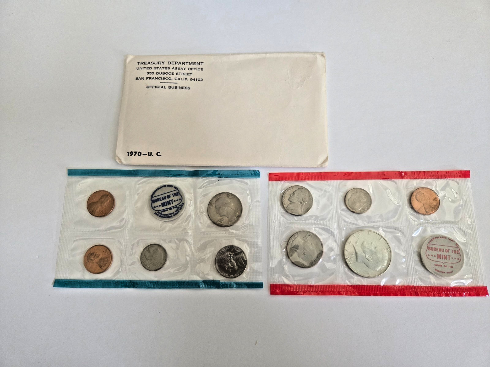 1970 P+D United States Mint Set w/ Silver Kennedy Half Dollar U.S.A. -UNC