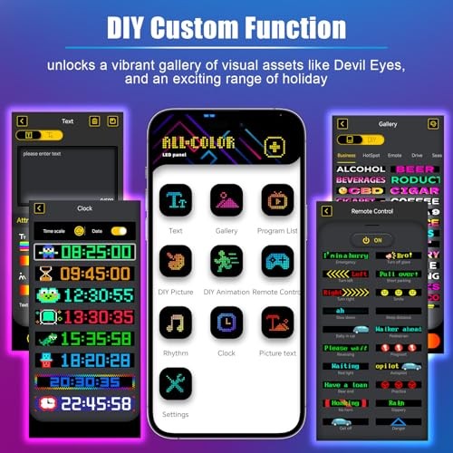 2PCS Devil Eyes Light for Cars Windshield Bluetooth, APP Control, LED Sign