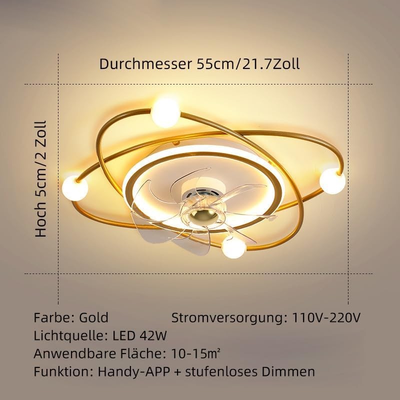 Low-noise Ceiling Fan Lighting Hallway Creative Design LED Ceiling Fan Lighting