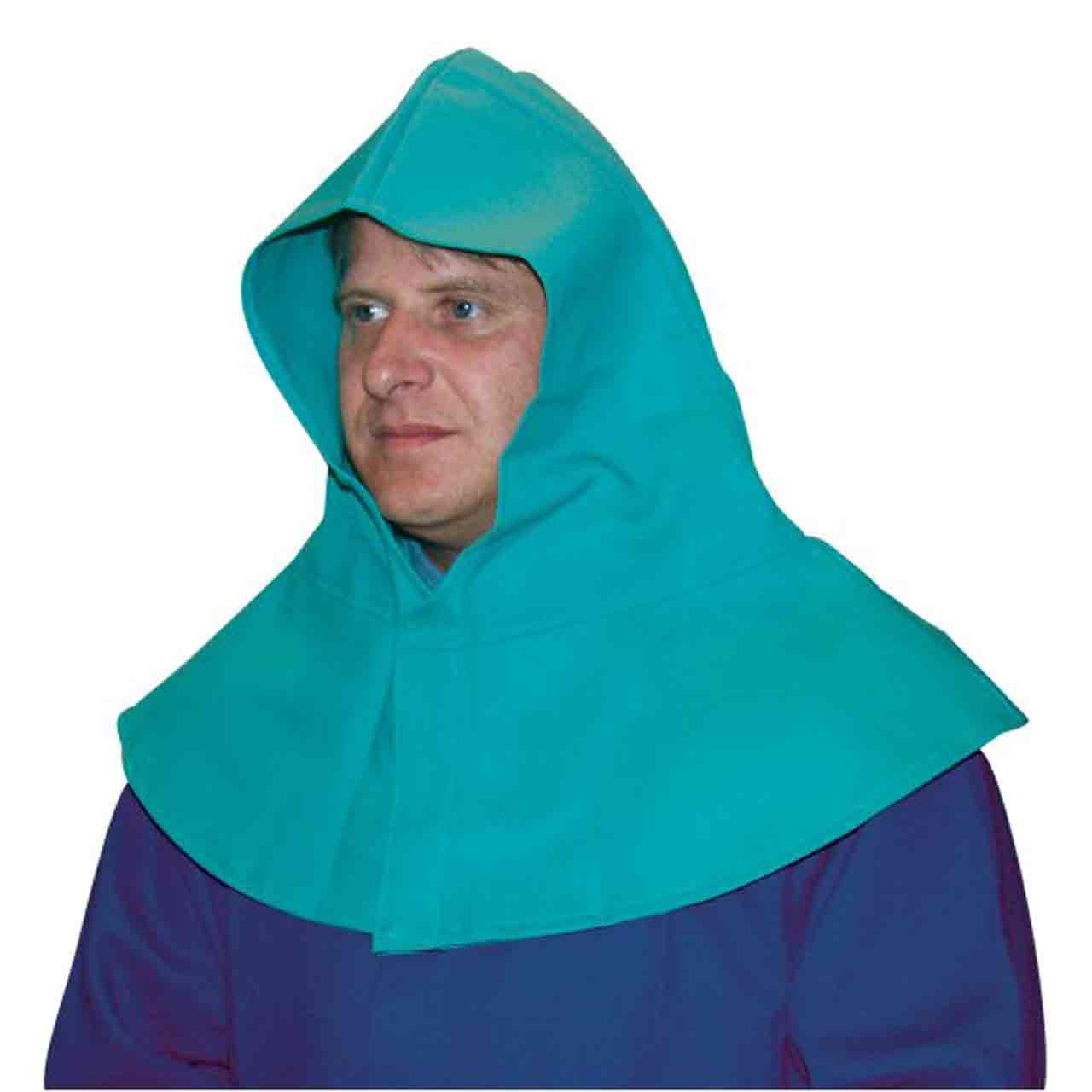 Tillman 6010 9 oz. Green Westex Full Welding Hood with Neck and Chest Drape