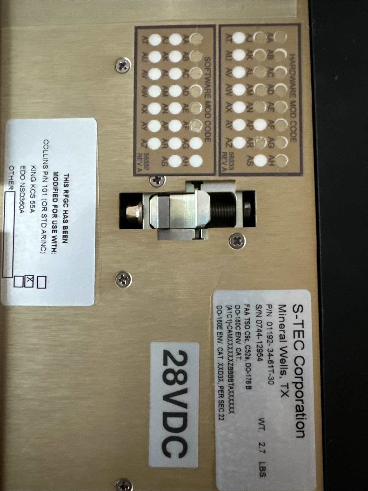 S-TEC 55X Autopilot System – Removed Working – Cirrus Upgrade