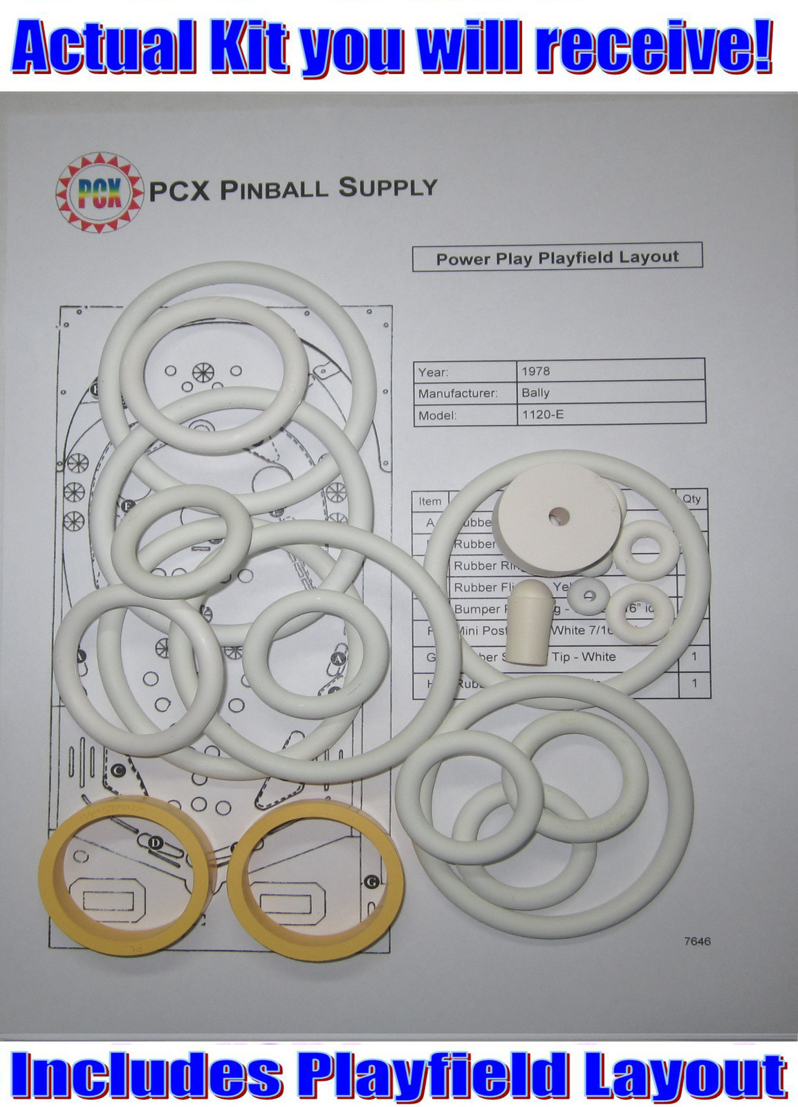 1978 Bally Bobby Orr's Power Play Pinball Machine Rubber Ring Kit