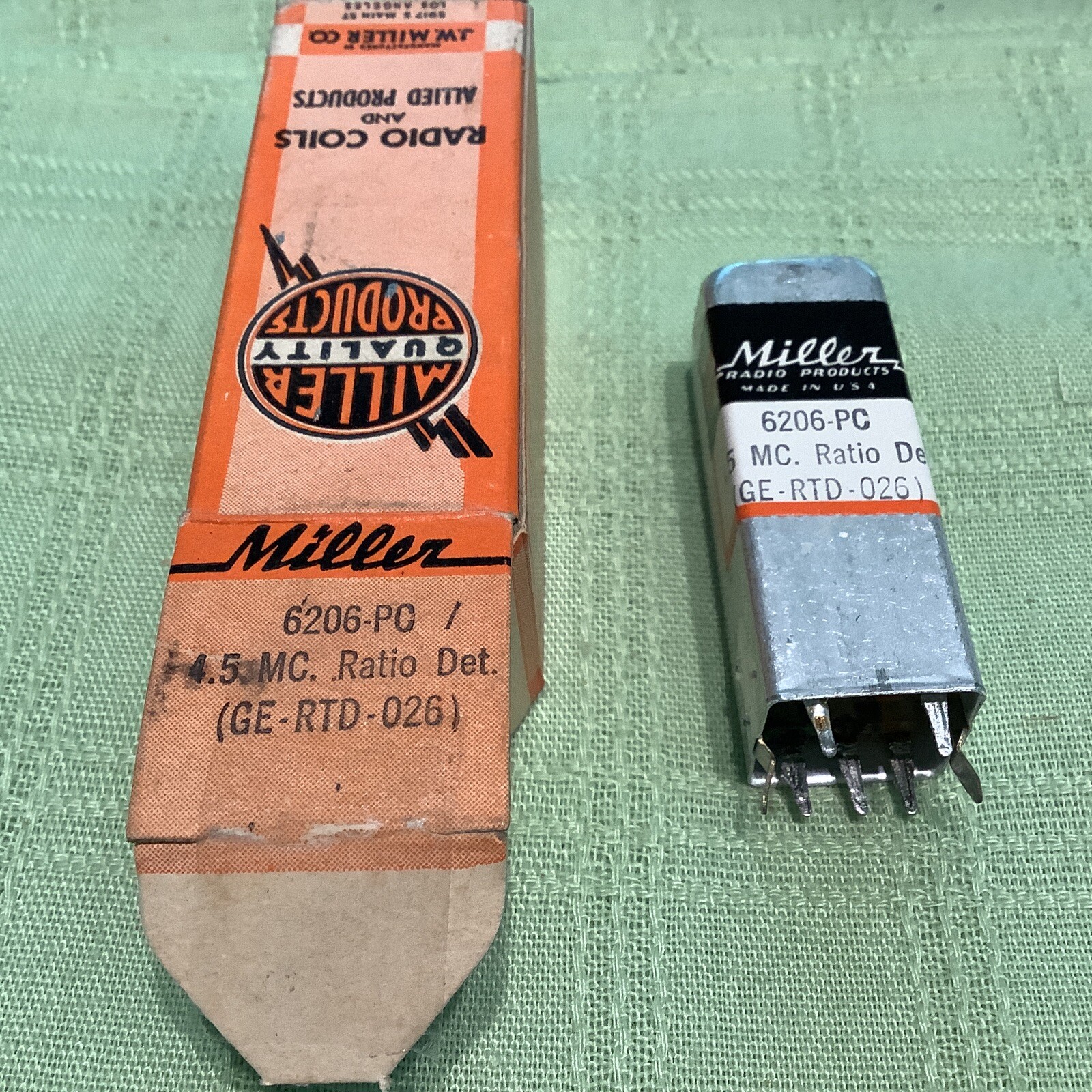 Miller 6206-PC Shielded TV Ratio  Detector 4.5mHz Mc (GE RTD-026)