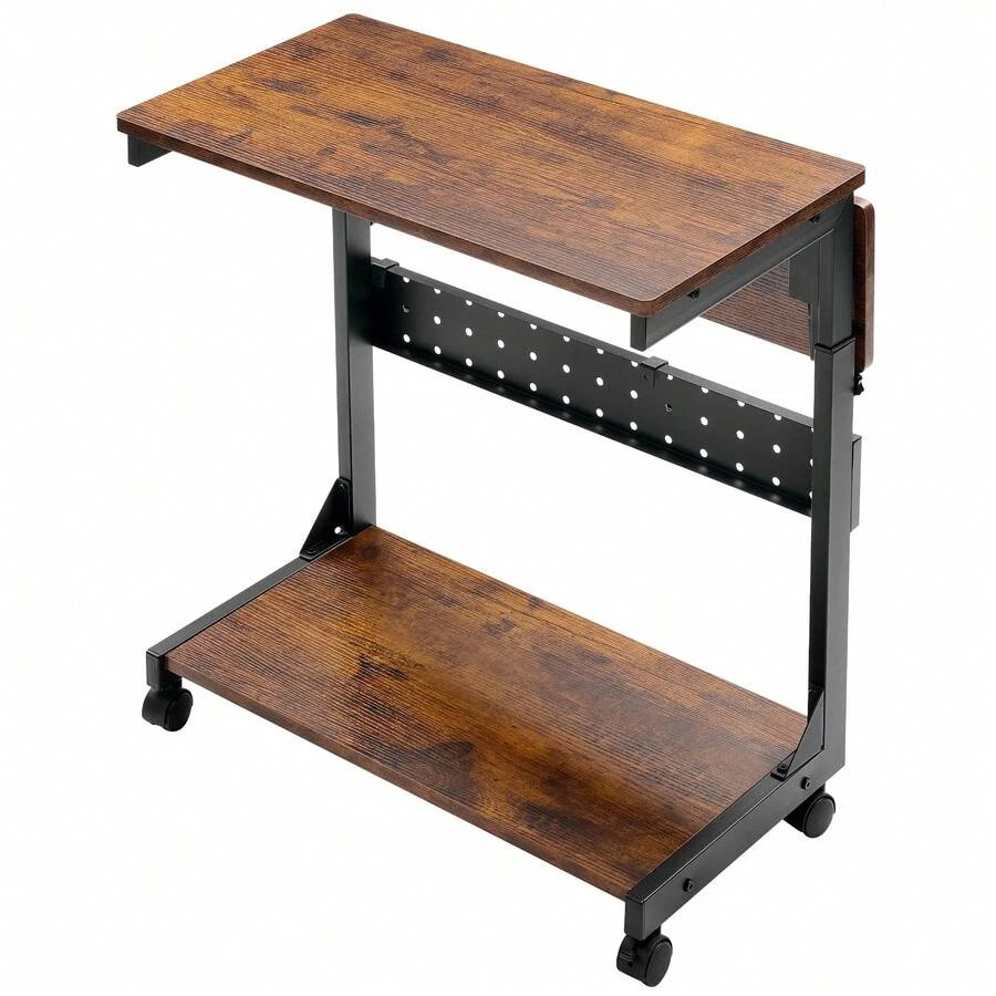 2-Tier Tower Stand, Height Adjustable PC Stand, Computer Cart Withp