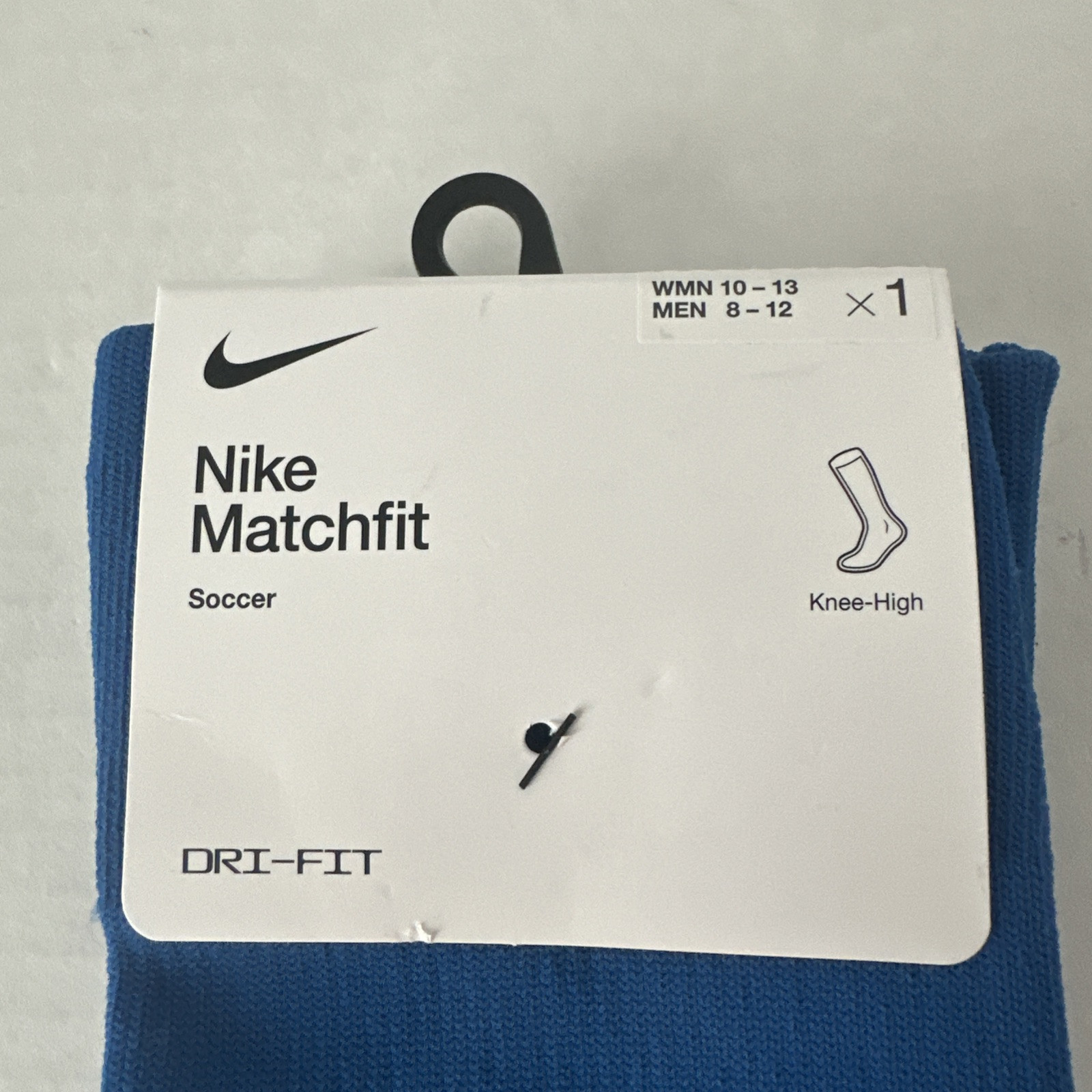 Nike Matchfit Dri-FIT Knee High Soccer Socks Large 8-12 Blue White CV1956-477