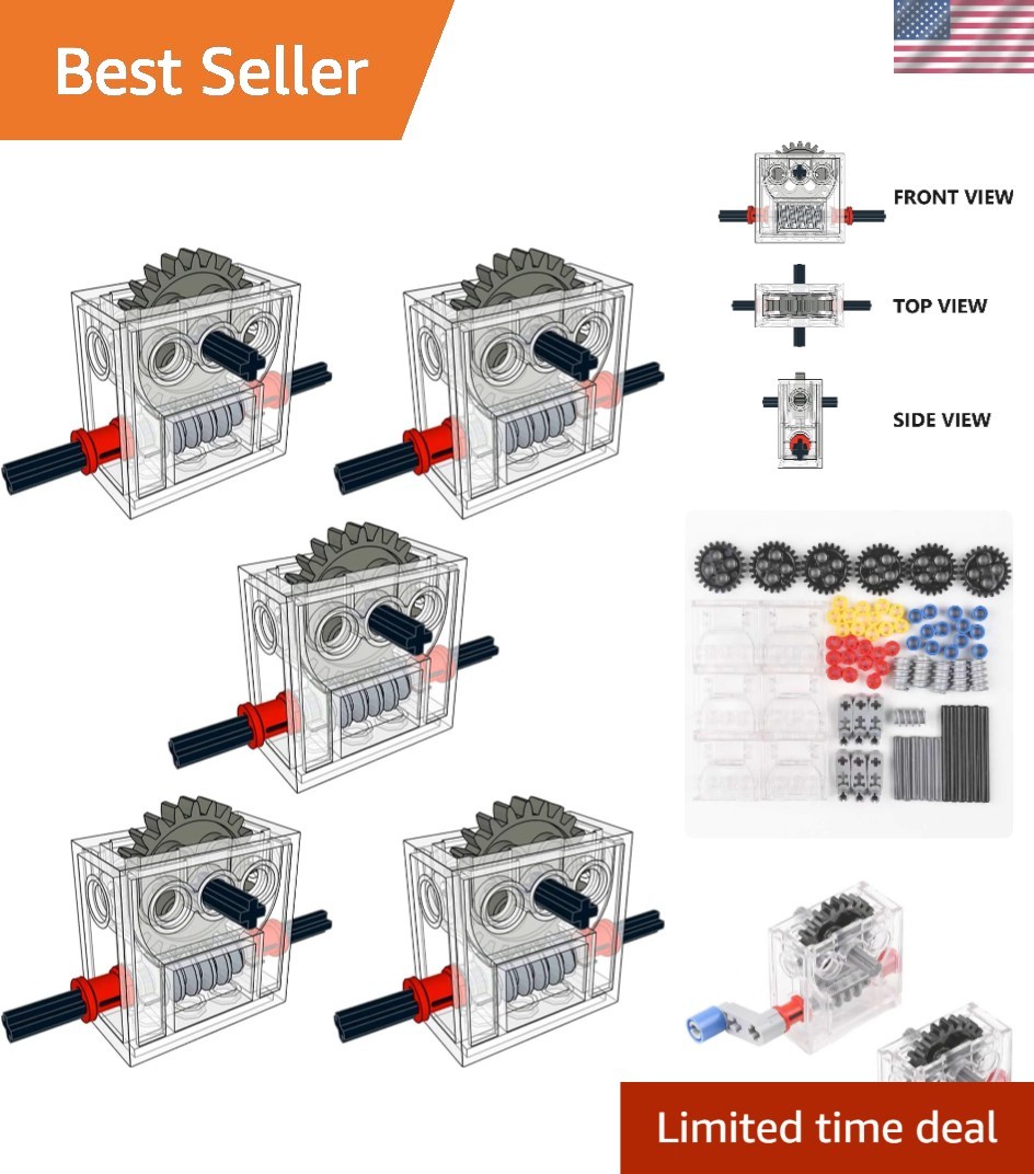 Build Creative Robotics Projects with 5 Set Gearbox Assembly - Durable ABS