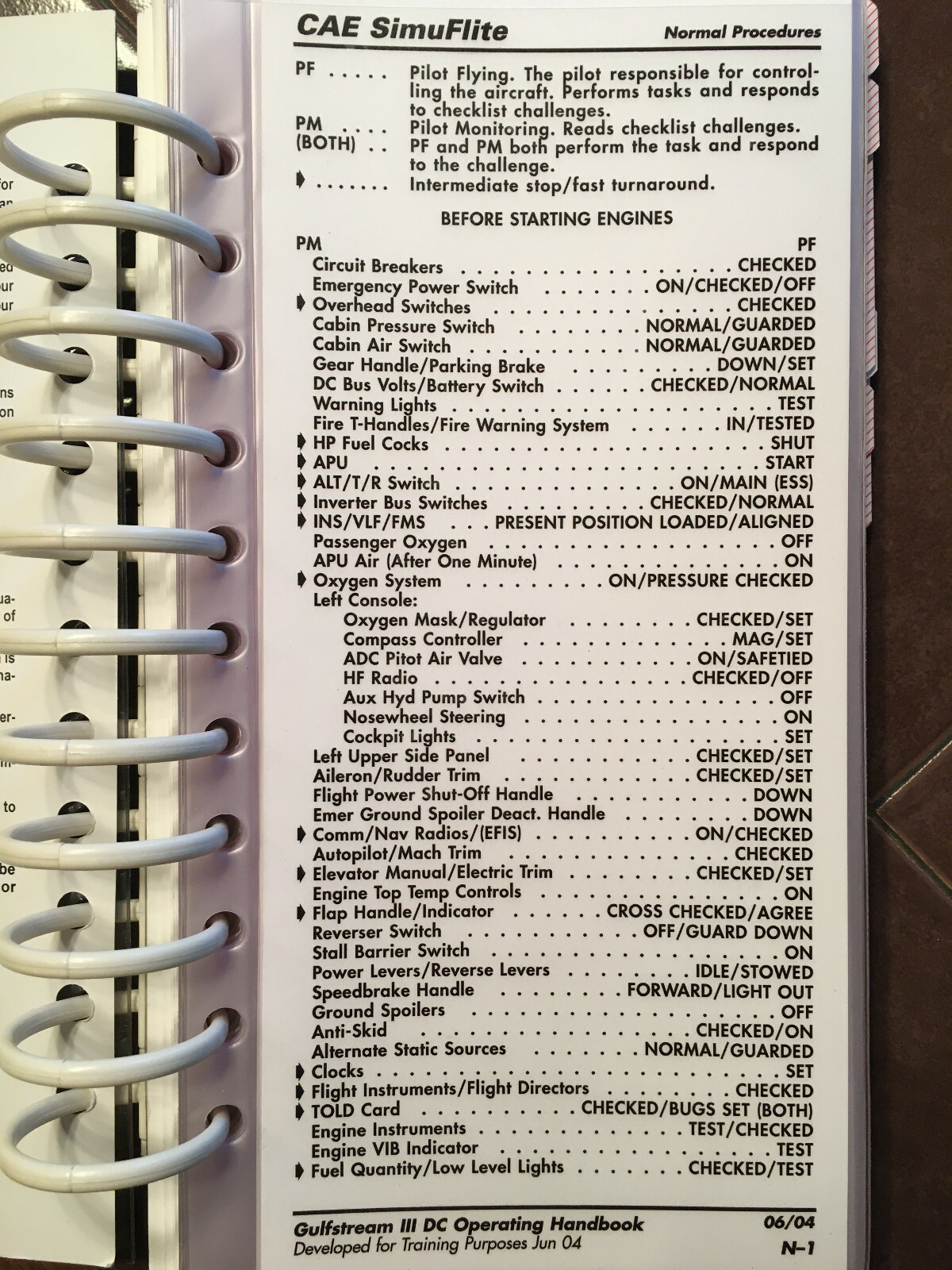 CAE Gulfstream III Operating Handbook