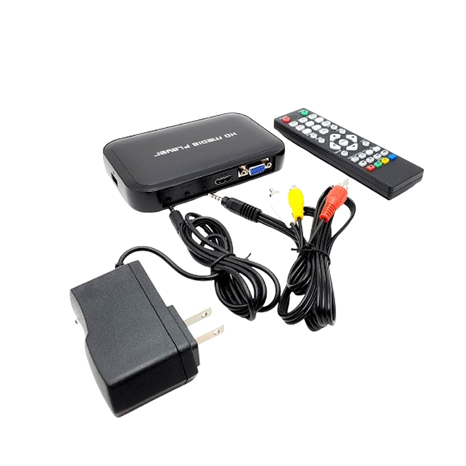 A28D USB SD MMC VGA AV YPbPr Multi TV Media Player + IR Fernbedienung 1080pi5
