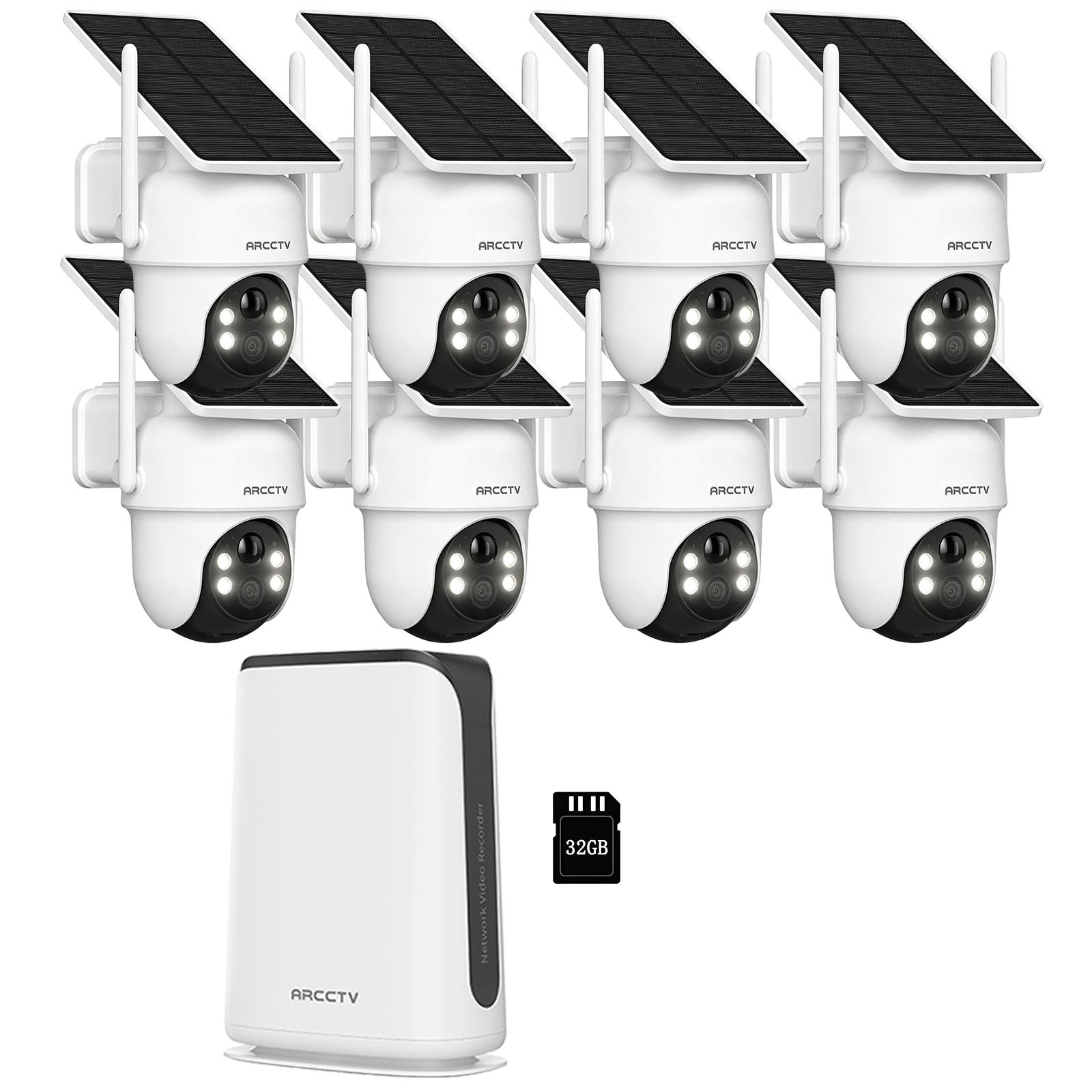 Wireless PTZ Security Camera System with Solar Panel 10CH NVR Smart Night Vision