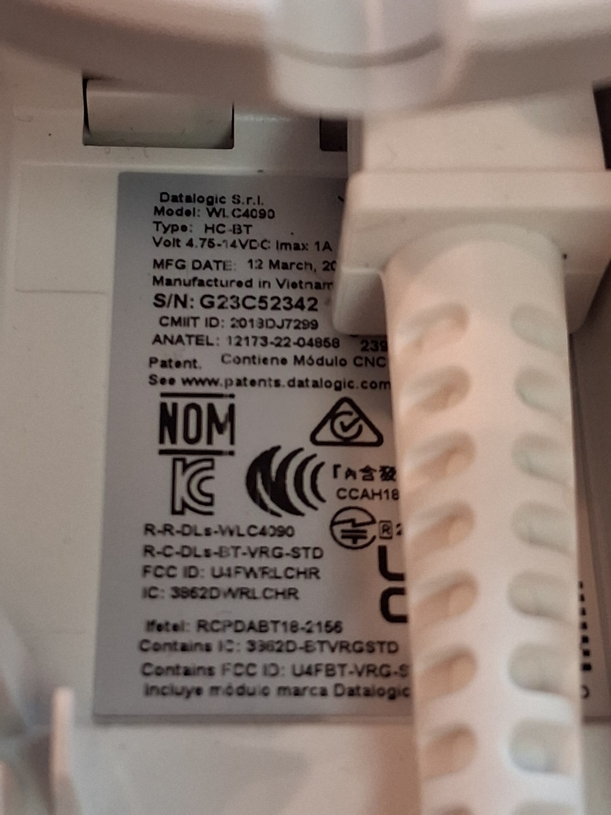 Datalogic Wireless Handheld Barcode Scanner GBT4500 HC WLC with WLC4090 Cradle