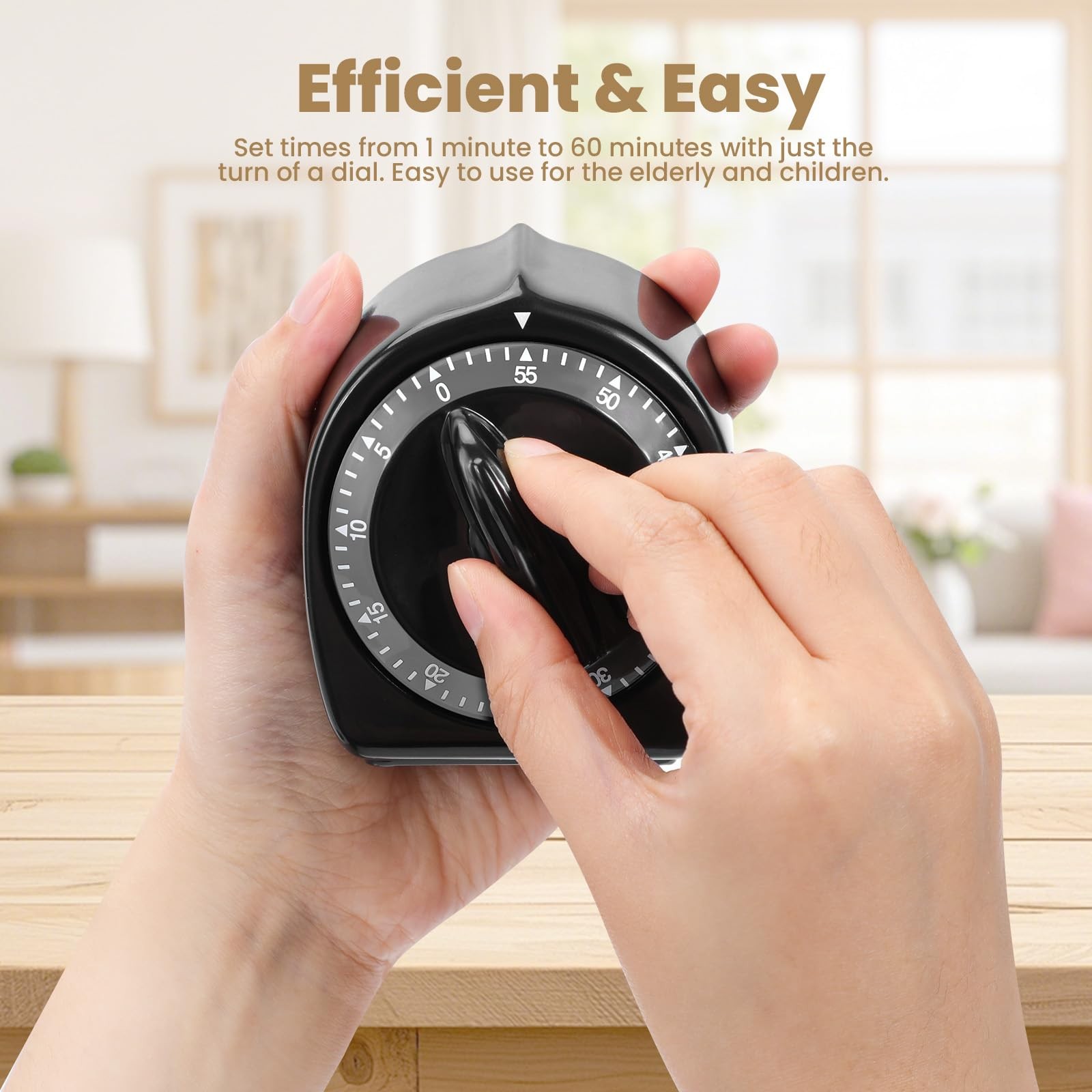 Kitchen Timers for Cooking, 60 Minute Wind Up - Chef Cooking Timer with Loud