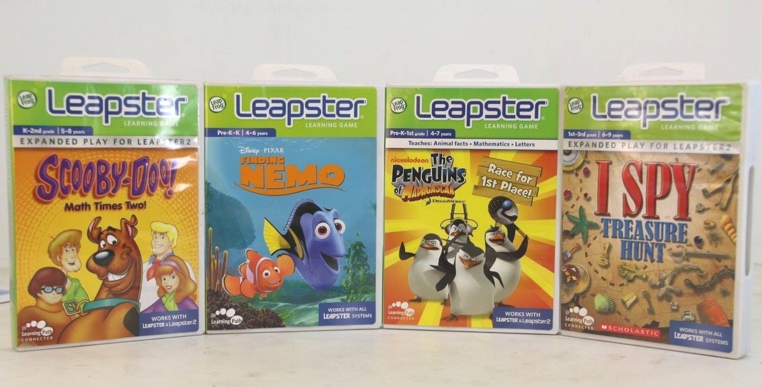 Leap Frog Leapster Learning Games - Scooby Doo, I Spy, Finding Nemo, Madagascar