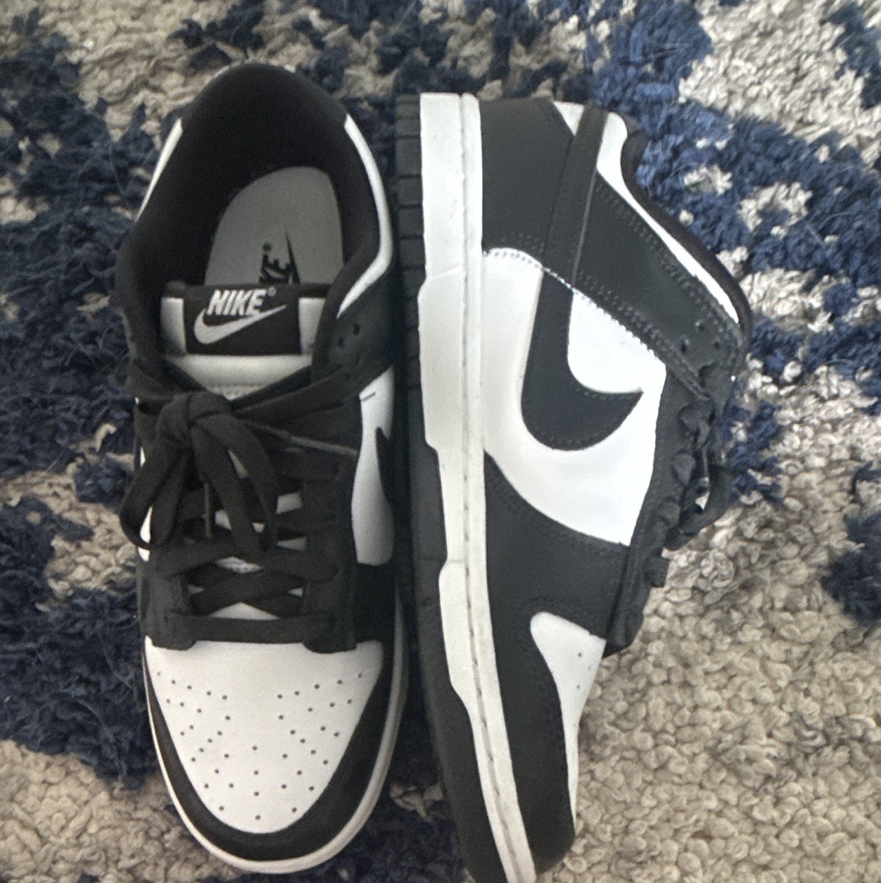 Nike Dunk Low Men's Black/White Colorblock Low Top Lace-Up Rubber Sole