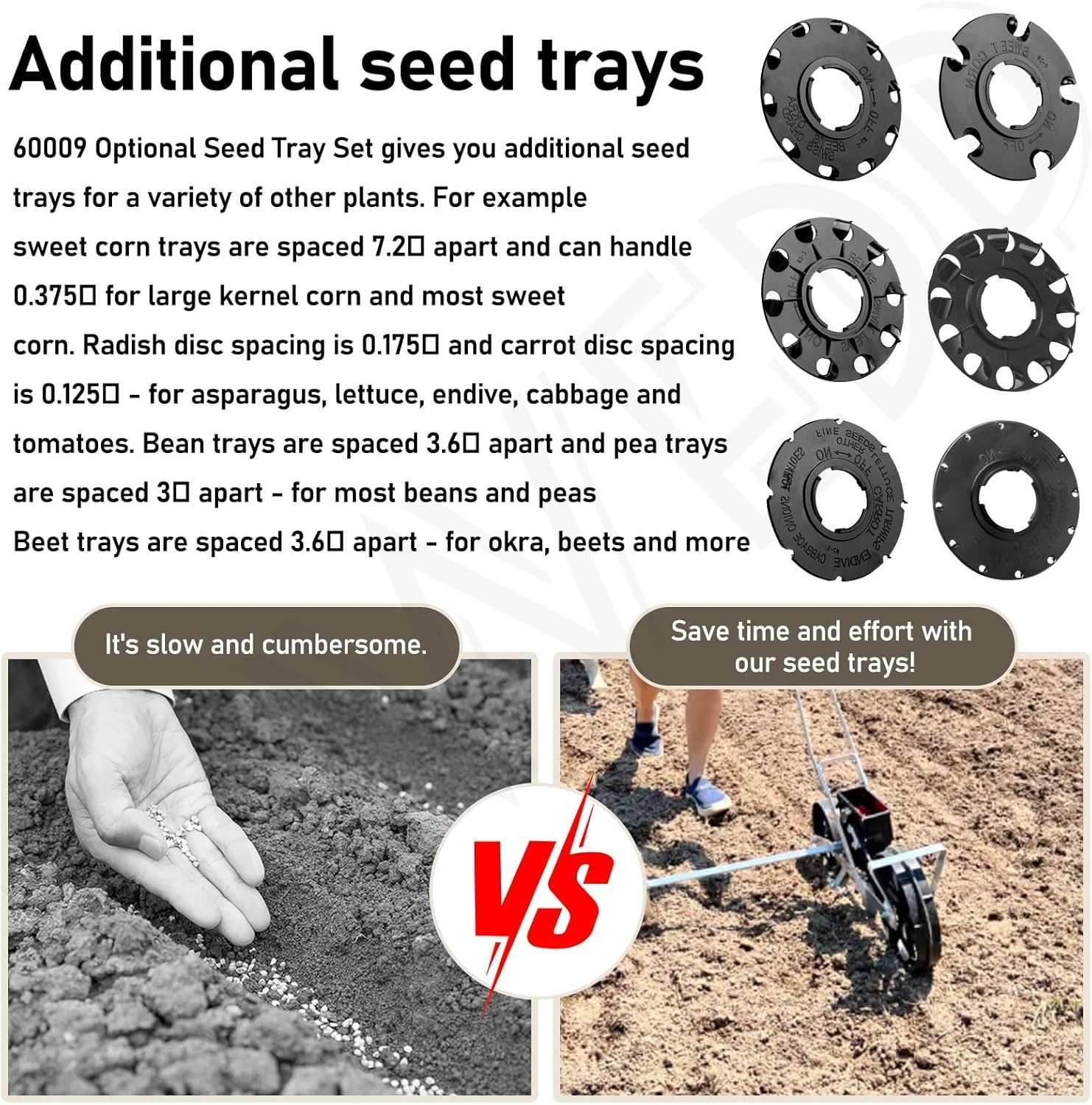 Durable Black Seed Plates Set - Even Spacing for Sweet Corn, Spinach, and More