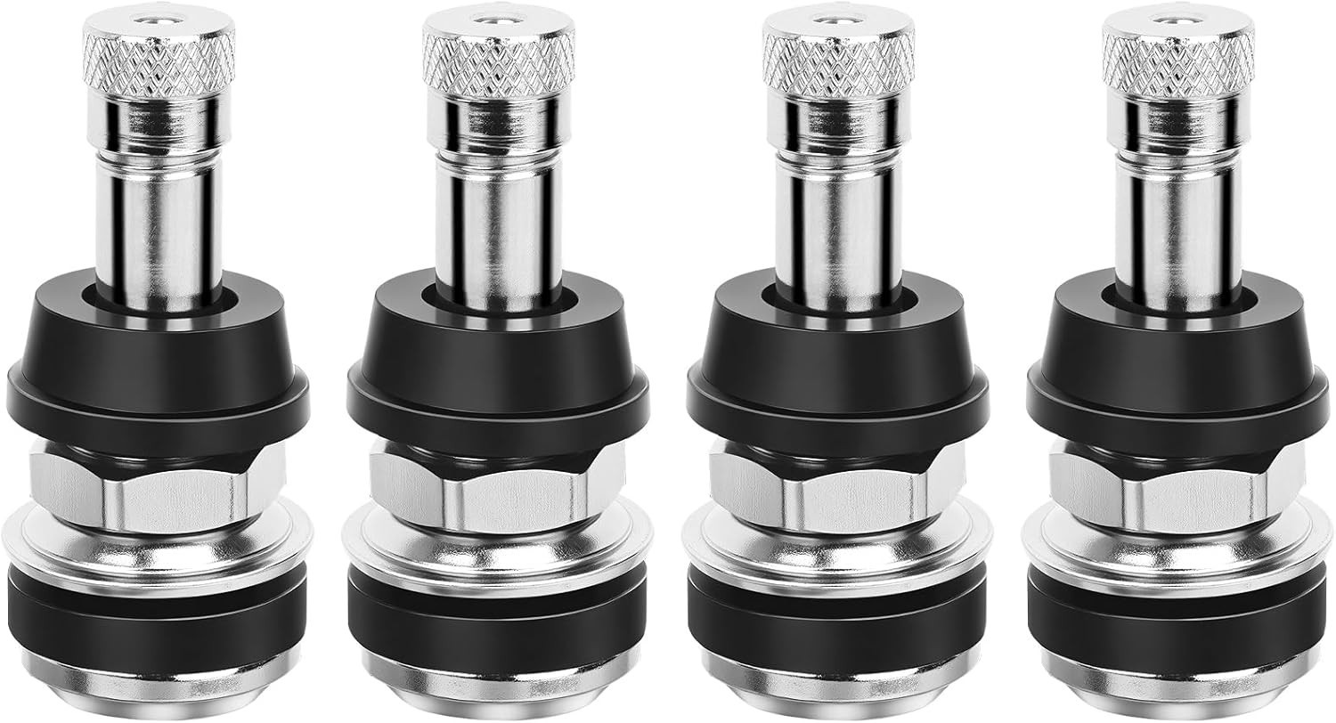 TR416 Valve Stem, 4 Pack Premium Metal Tire Stems for Tubeless Tires,...