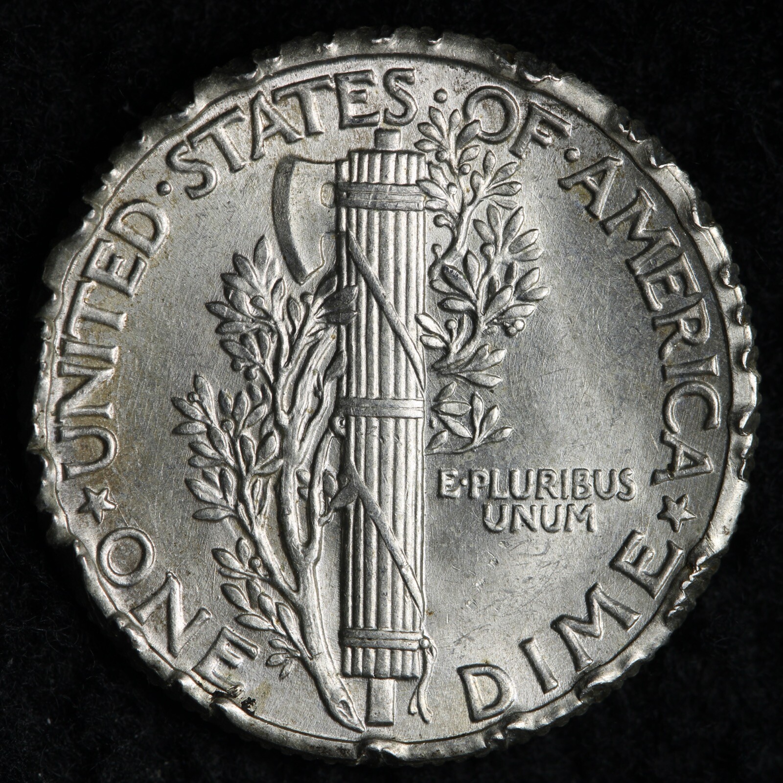 1935 Mercury Silver Dime BU Details E343 DAD
