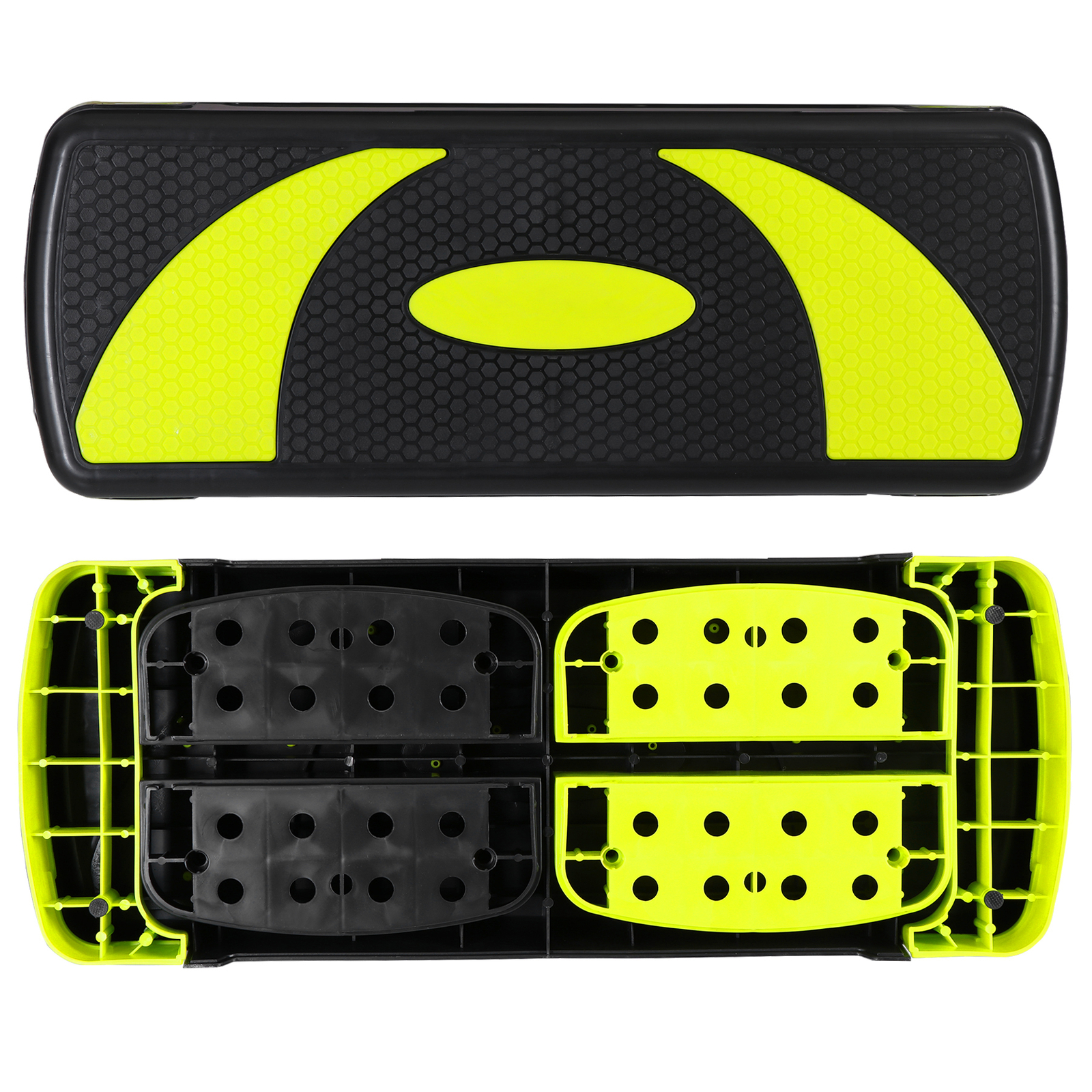 31" Adjustable Exercise Step Platform, 3-Level Height Non-Slip Surface Yellow