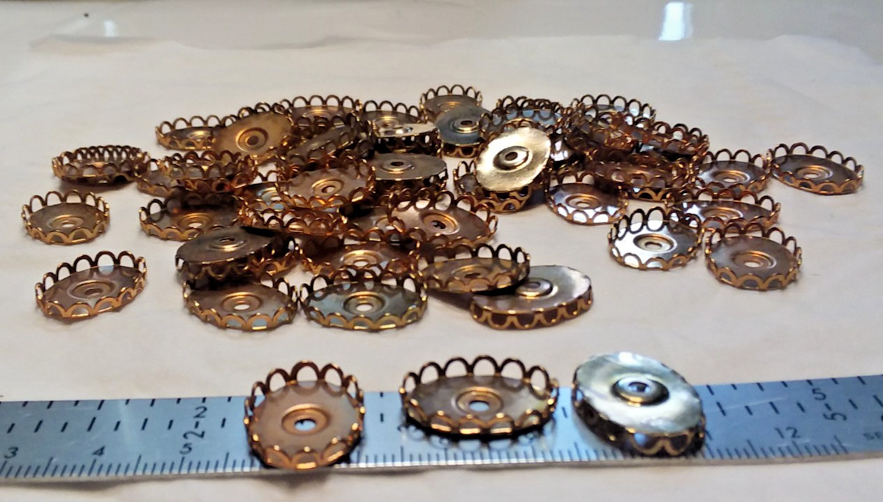 Vintage Rivet Hole Brass Tone Cab Set 18x 13mm 10-01-2020 NOS 60 PCS