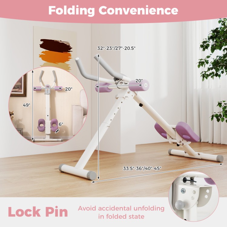 Adjustable Ab Workout Machine – Foldable Cruncher with LCD, 2 Inclines
