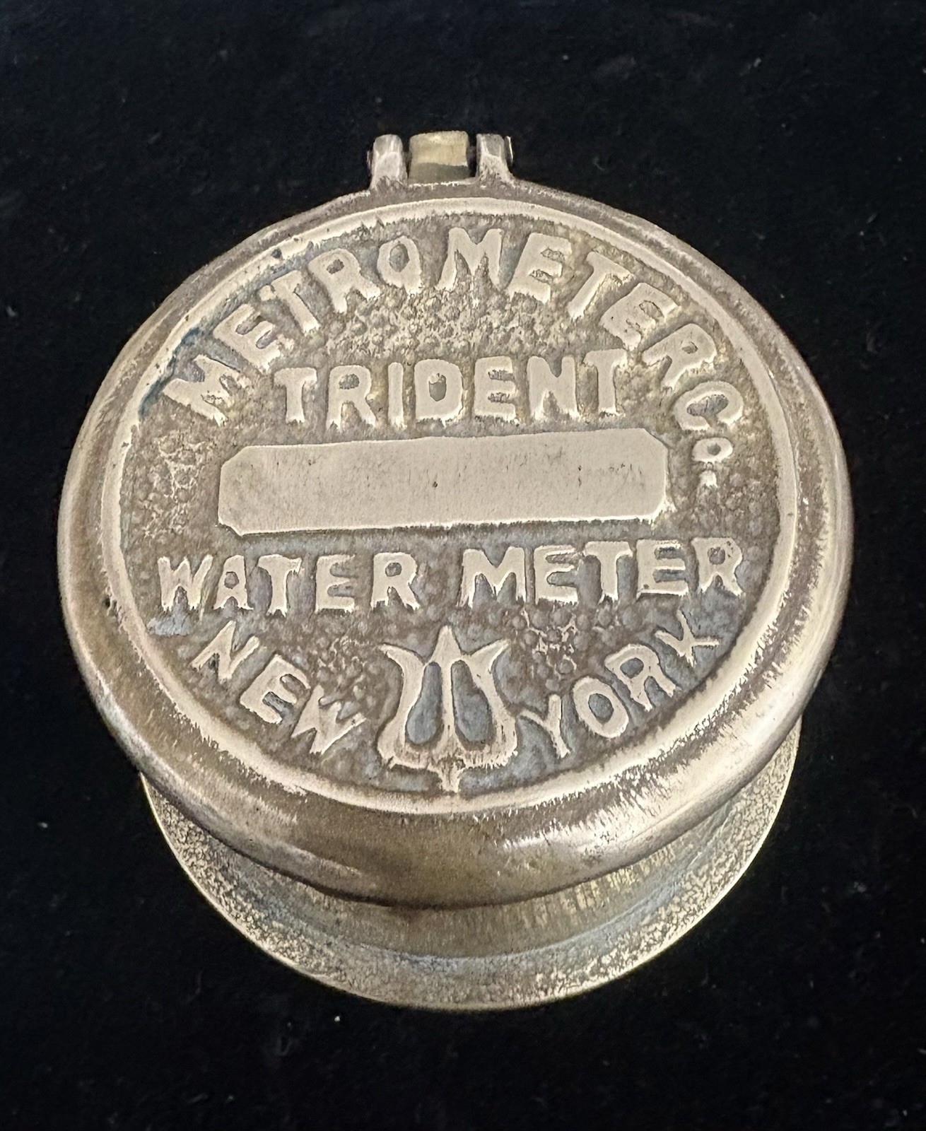 Metrometer Co. Trident Water Meter Lidded Brass Trinket Box