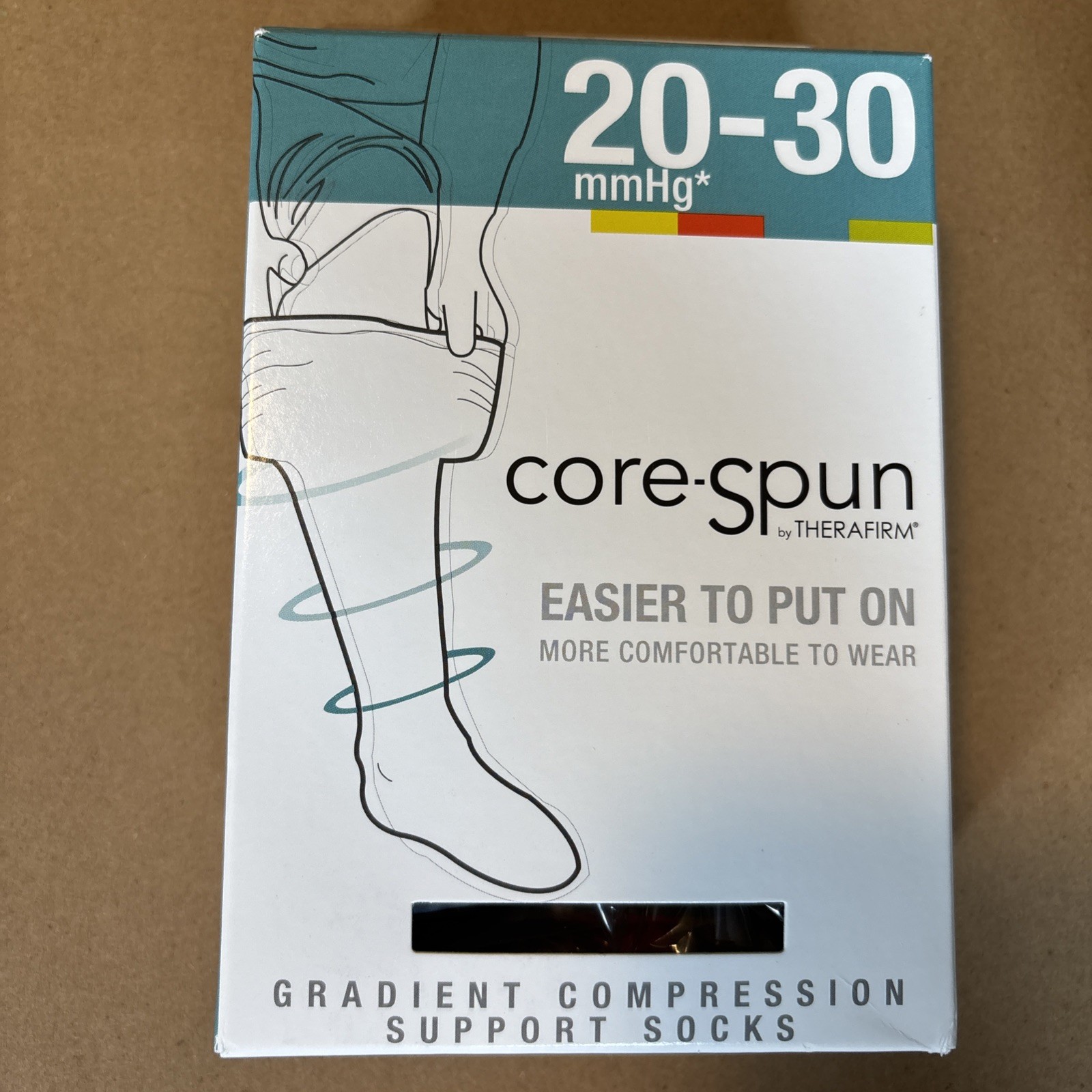 Core-Spun Compression Support Socks, BLACK , 20-30 mmHg SMALL 18712  New