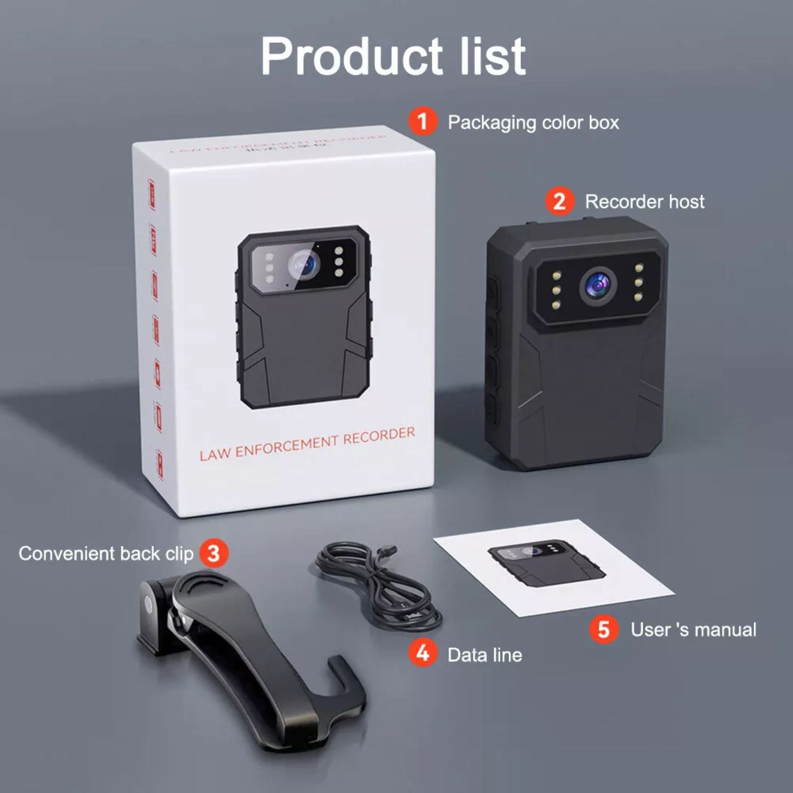 4K HD Police Wearable Cam Body Camera Recorder w/ Audio Night Vision Record 128G