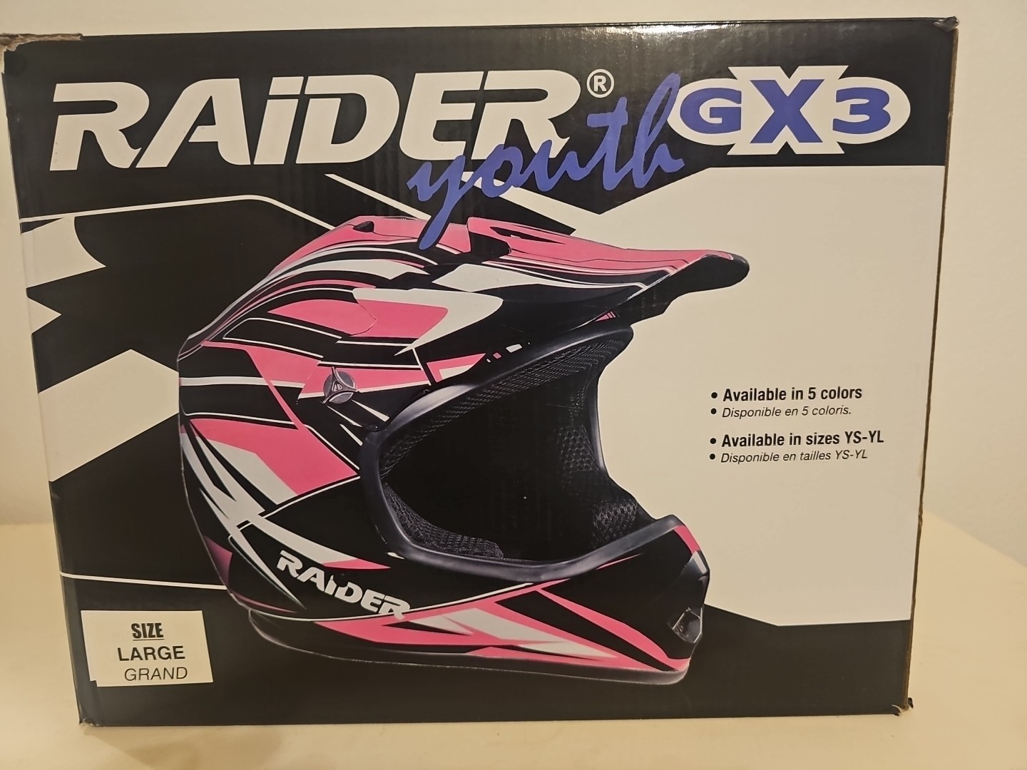 Raider Sports Helmet Protective Gear + Outdoors Large GX3 Youth Pink Mx Girls.