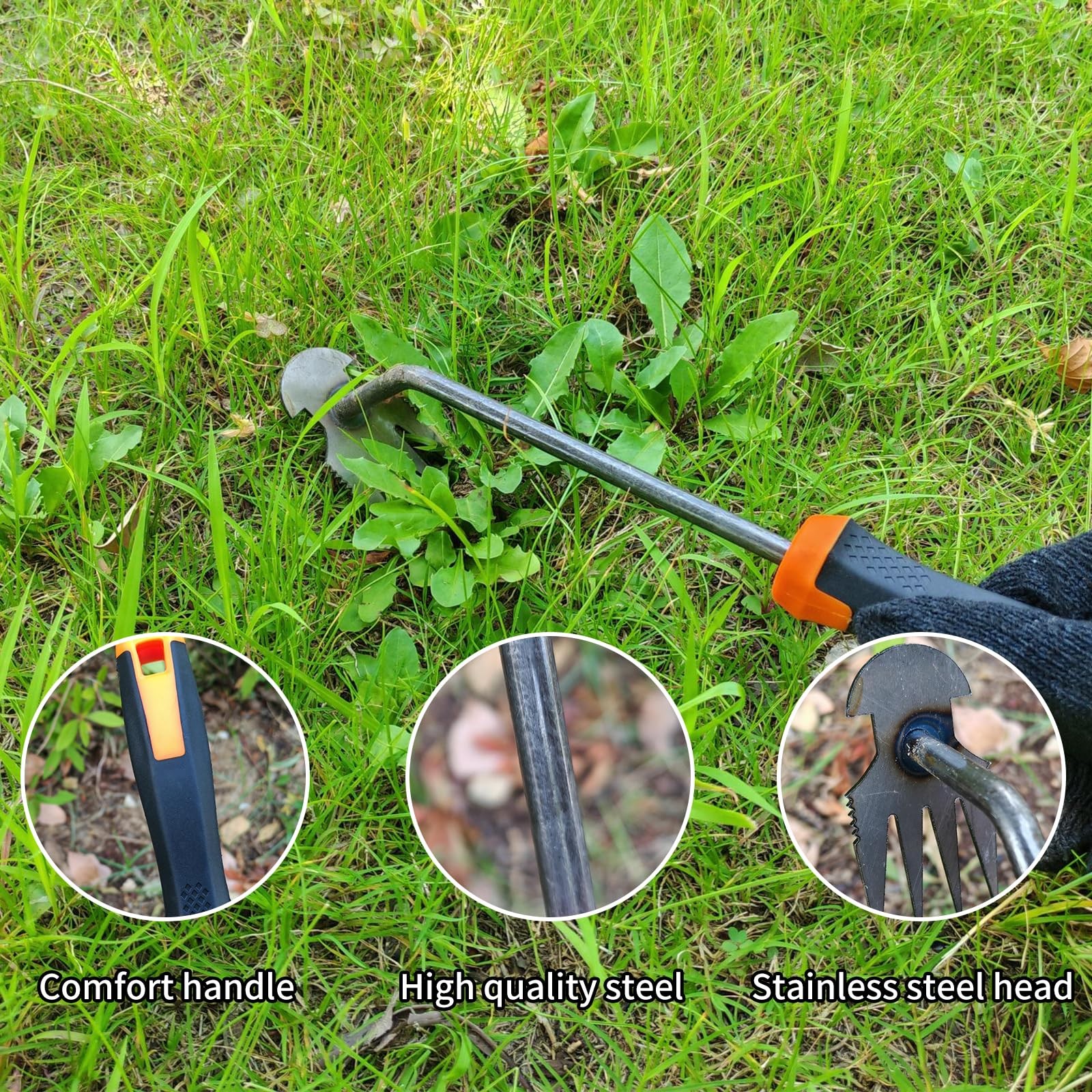 XIAONAN Weed Tool,Garden Weeder Puller Tool with Handle Manual Rubber handle