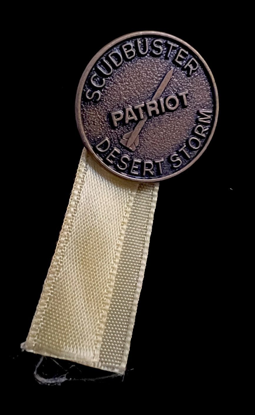 Vintage Desert Storm - Patriot Scudbuster Lapel Pin - Tie Tac W/ Yellow Ribbon