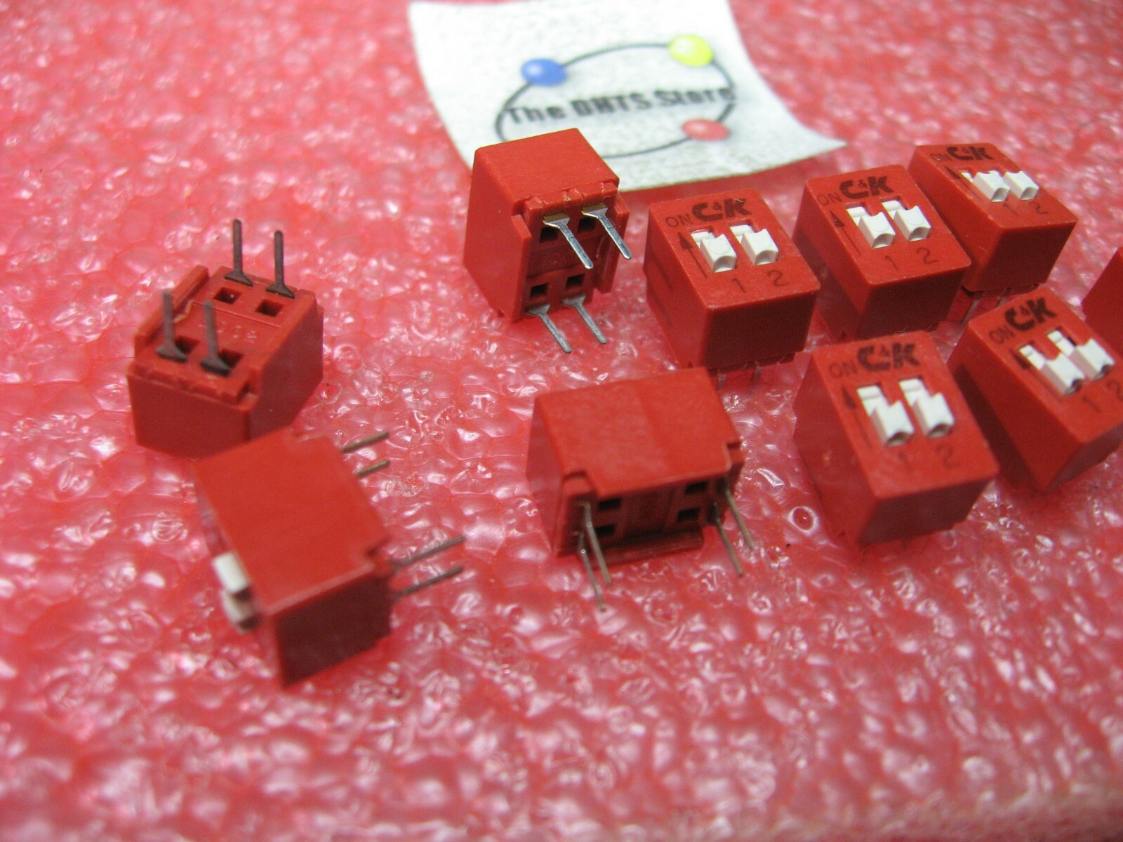 DIP Switch C&K BD02 2 Position SPST Through Hole PCB - NOS Qty 10