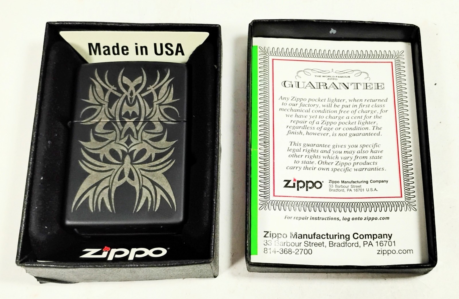 Zippo Tattoo Mark Black Matte 28686