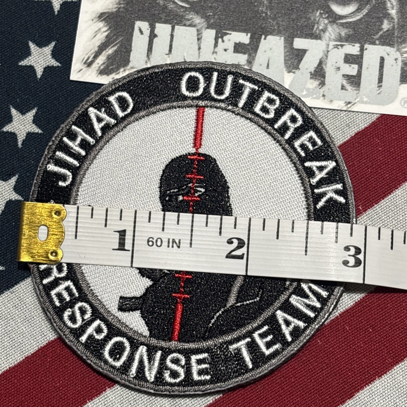 Reponse Team White & Black 3” Hook & loop High Quality Embroidery