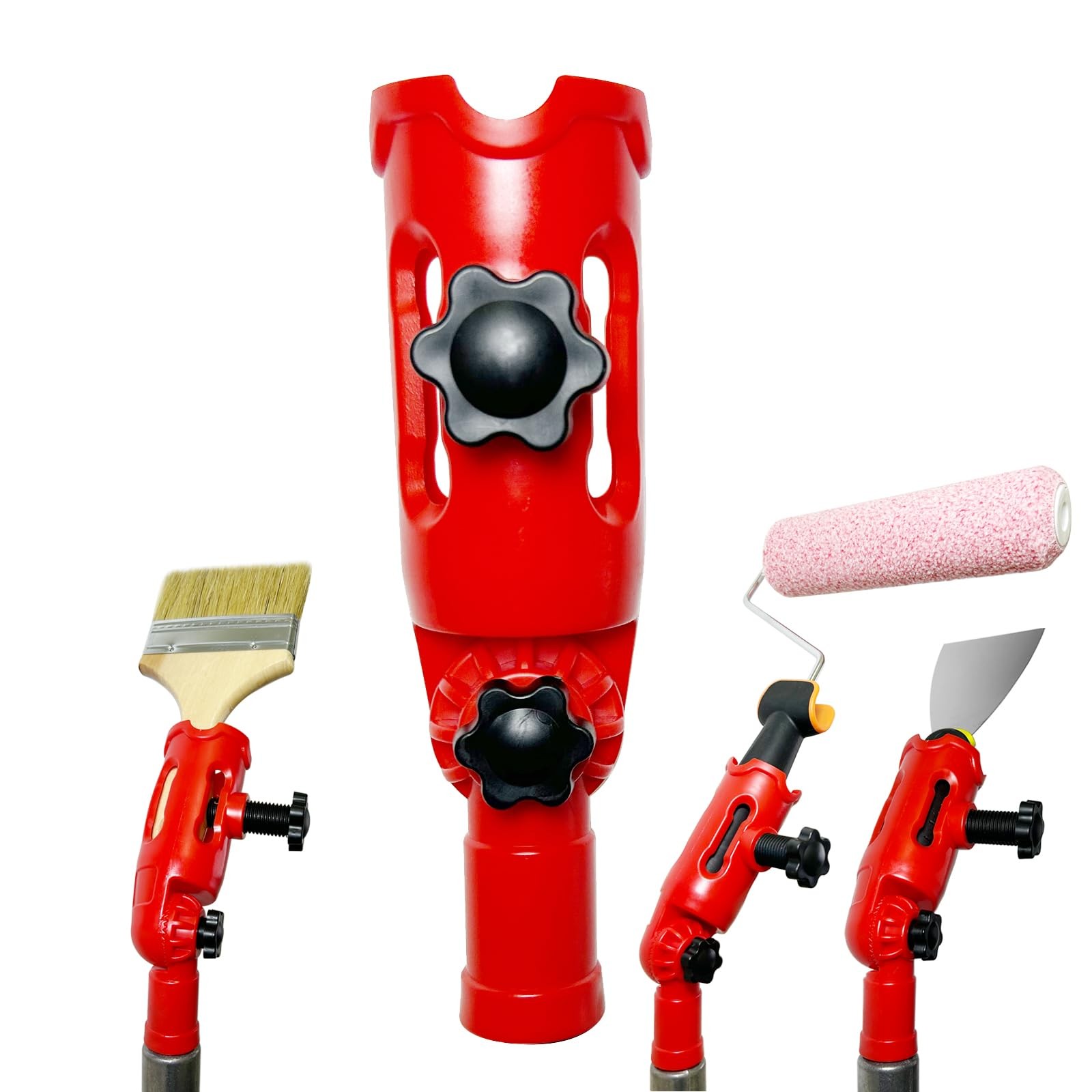 Multi-Angle Paint Brush Extender for High Ceilings, Extension Pole Attachment