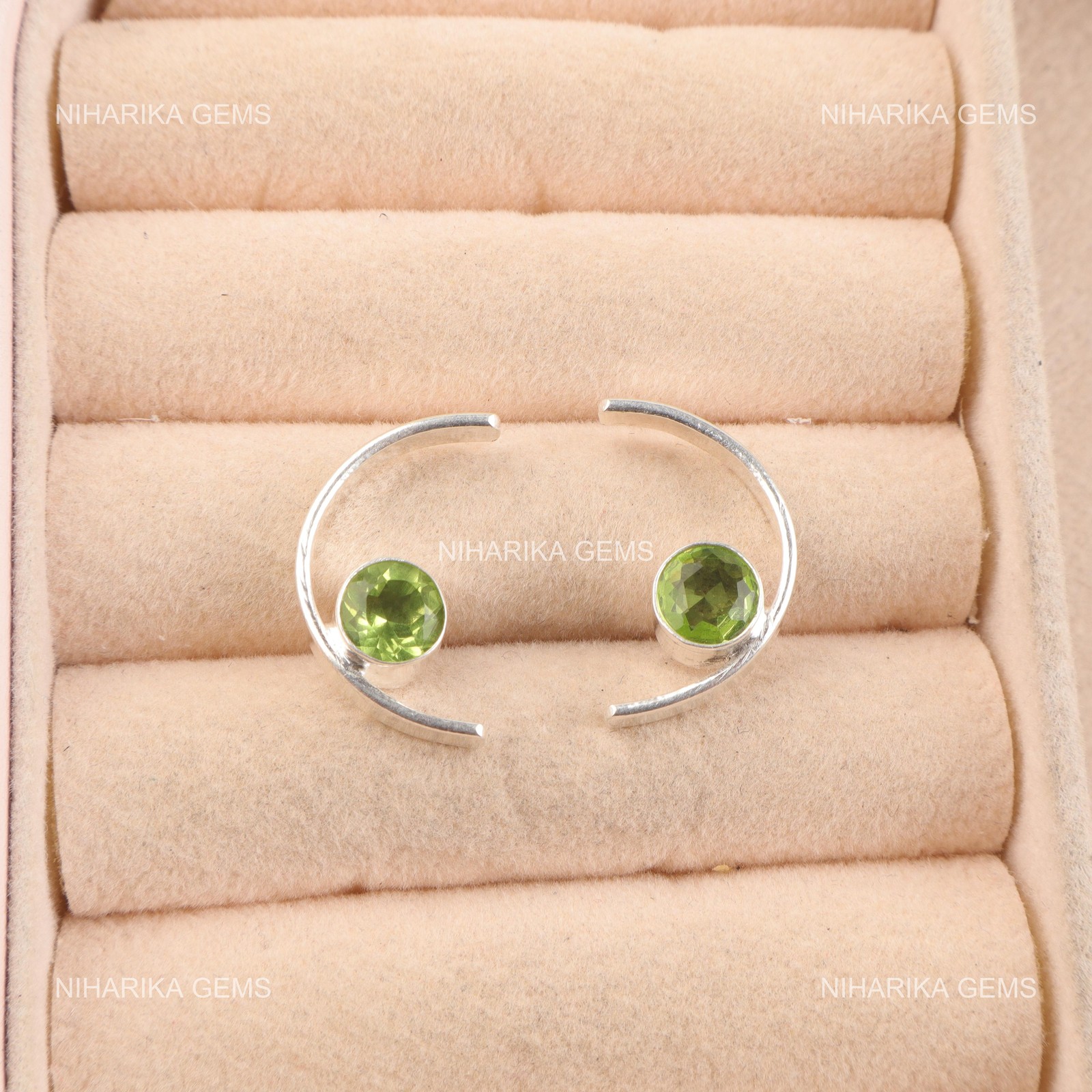 Peridot Gemstone Mother Dangle August Birth Earrings Jewelry 925 Sterling Silver