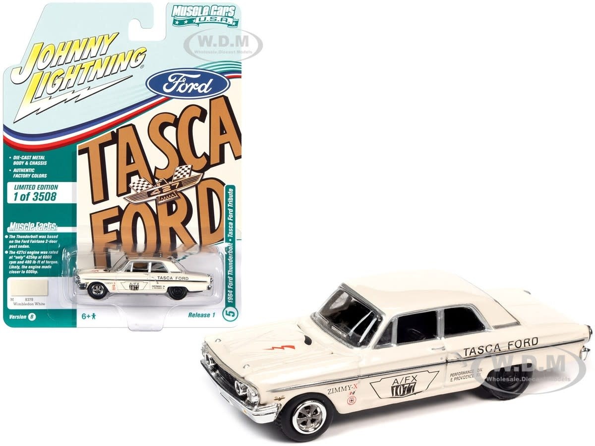 JLMC025B-5 Johnny Lightning 1964 Ford Thunderbolt Wimbledon White TASCA