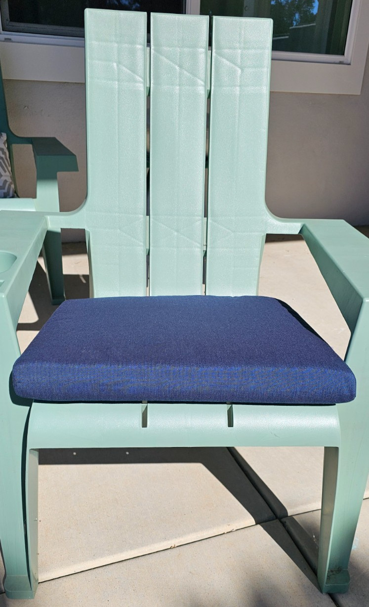 Peak Season Sunbrella® Easy-Care Outdoor Seat Pad, Single, Blue, 18x19x2 (NEW)