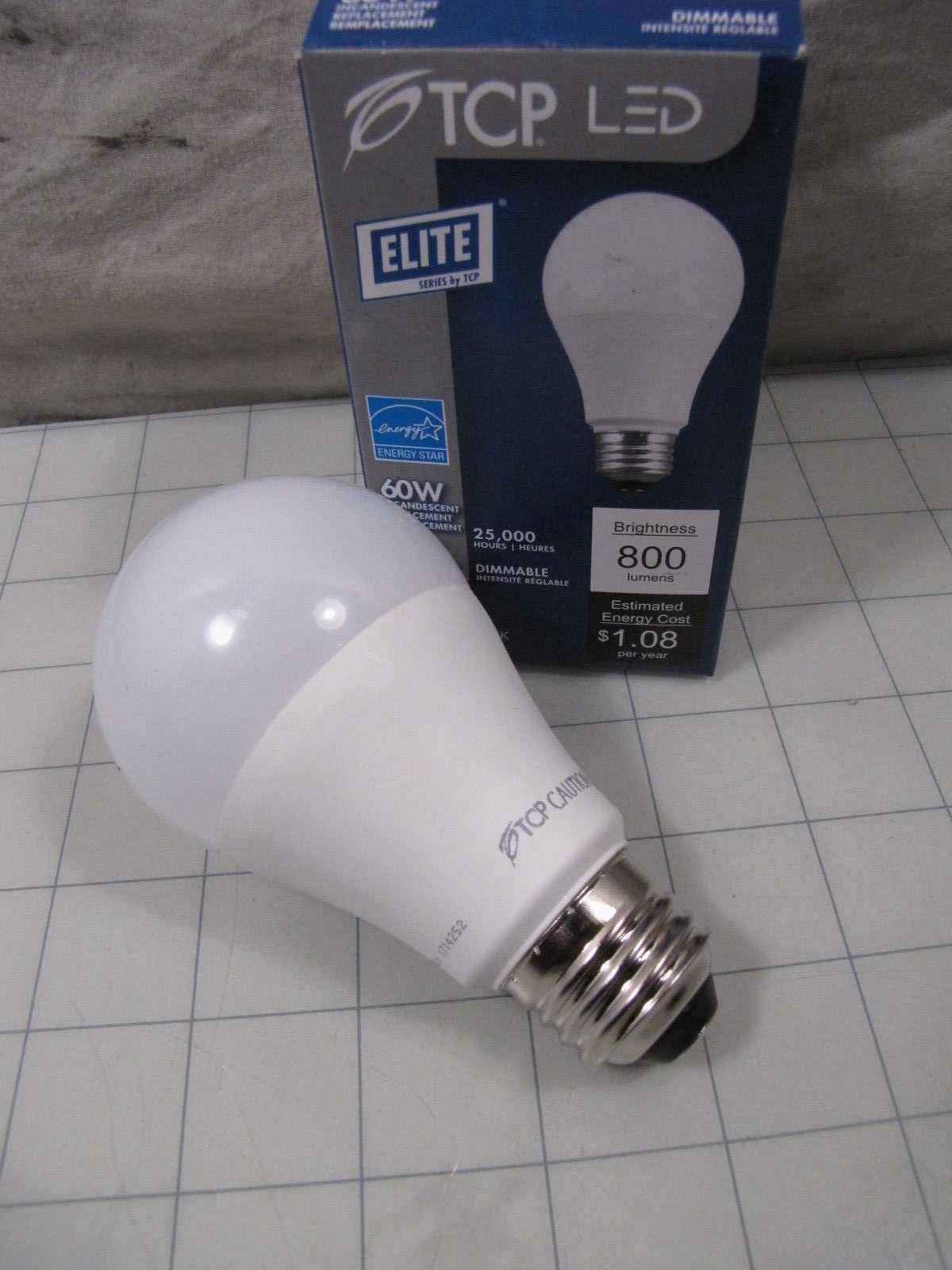 TCP L9A19D2527K 9W 2700K LED Dimmable Light Bulb replaces 60W Incandescent 120V