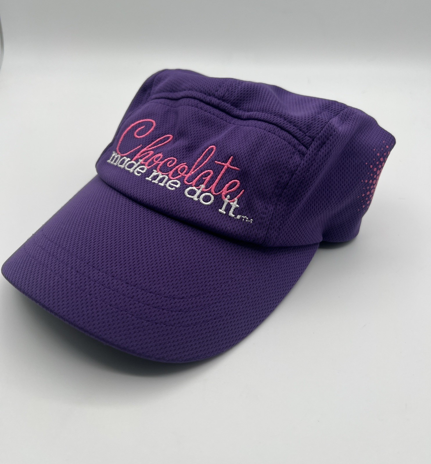 Hot Chocolate 15K/5K ‘Chocolate Made Me Do It’ Purple Wicking Cap Hat Soft Shape