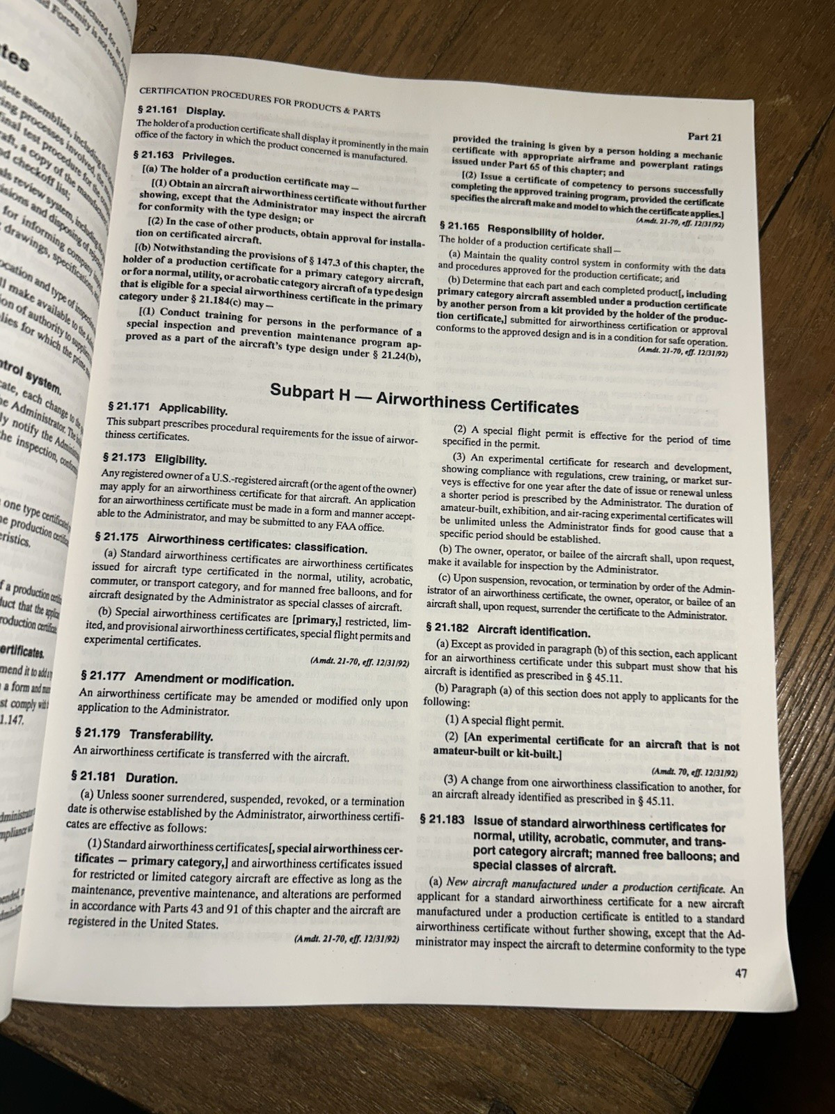 1994 FAR Handbook For Aviation Maintenance Technicians