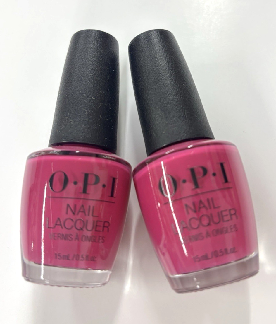 2 (0.5 fl oz each) OPI Nail Lacquer Polish Strawberry Cosmo/ Fuchsia NLS070