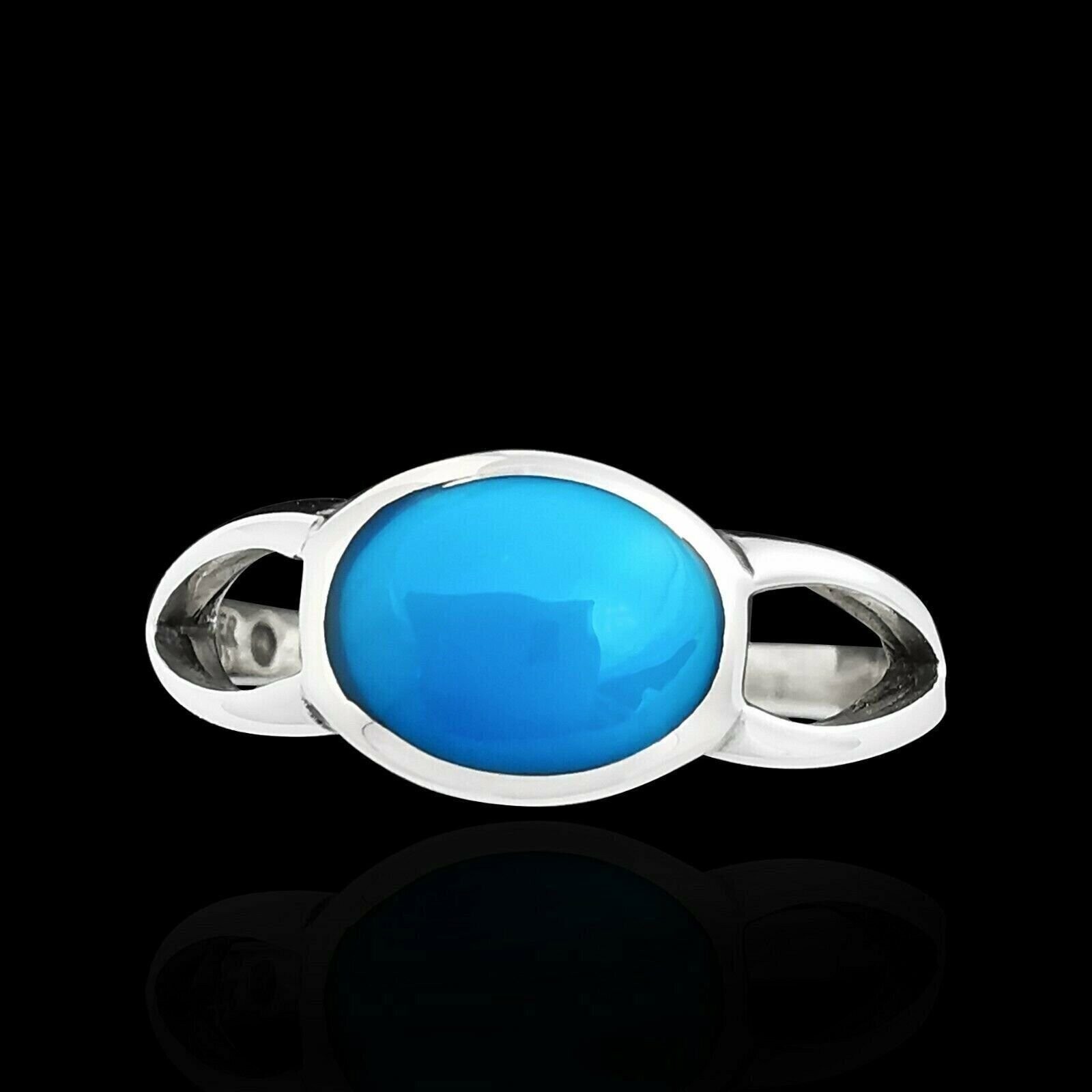 Chain Link Ring, Blue Resin, 925 Sterling Silver, Size: 5