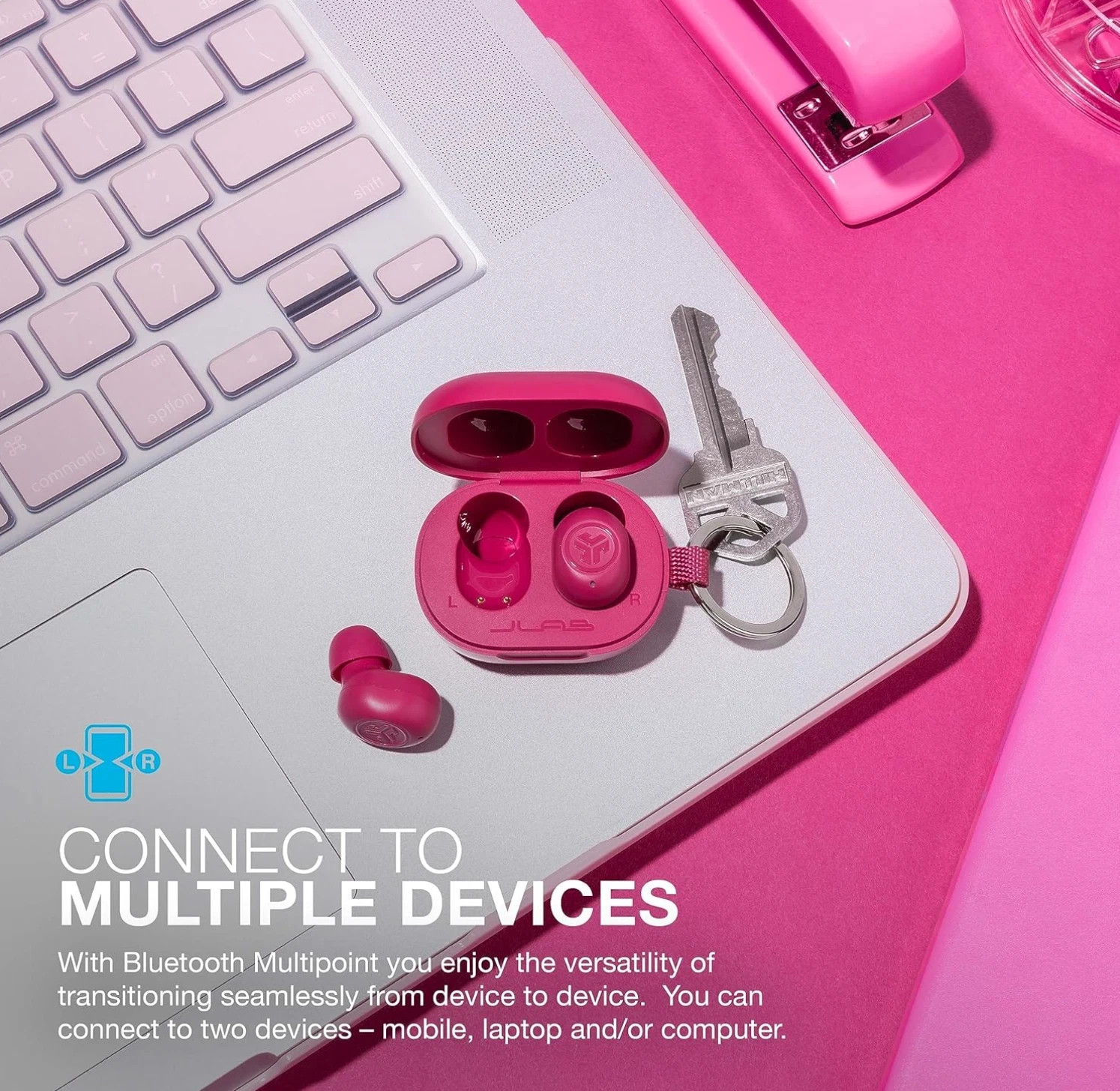 JBuds Mini True Wireless Bluetooth Earbuds + Charging Case, Crystal Clear Calls