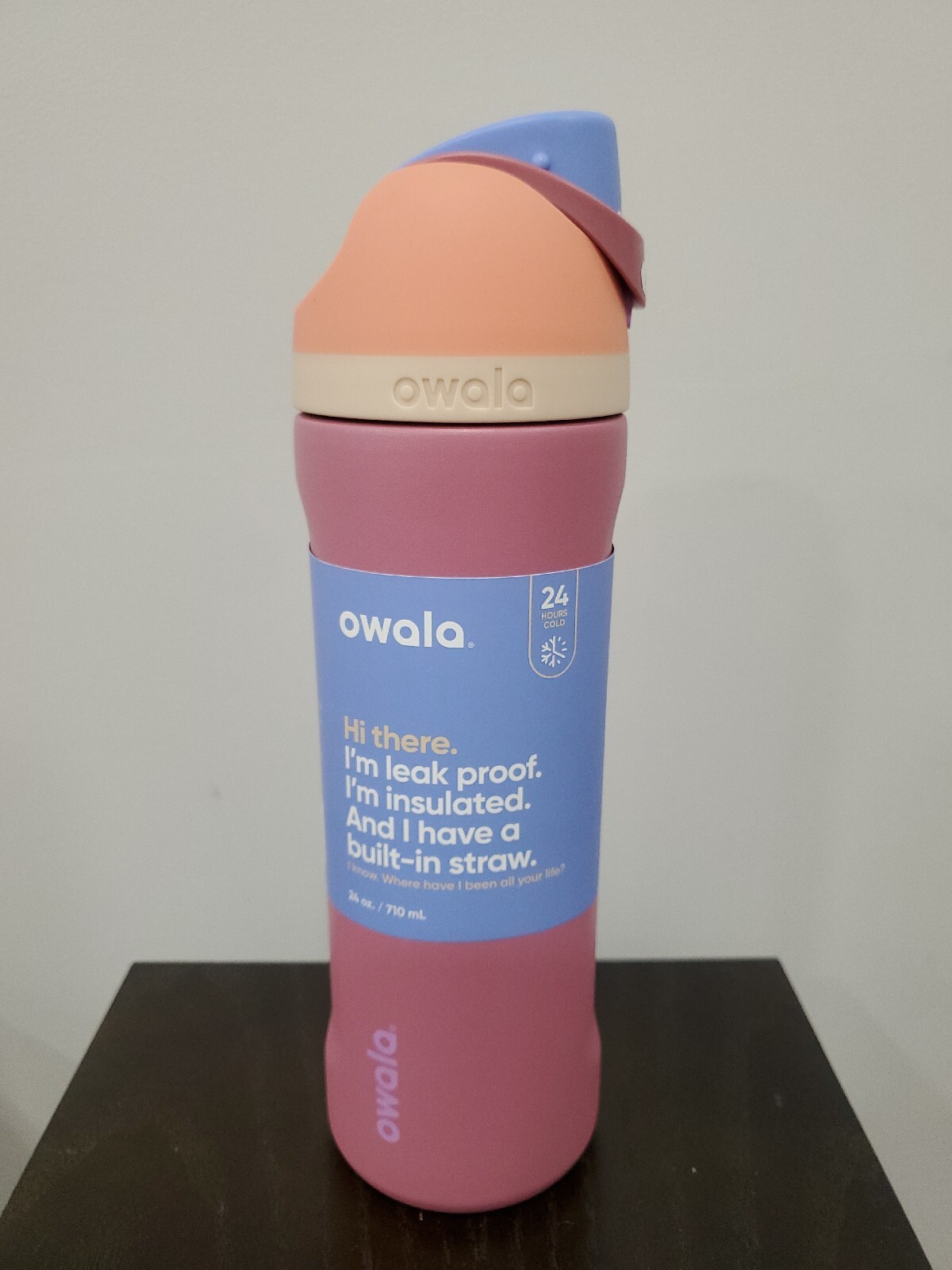 Owala FreeSip Stainless Steel Water Bottle / 24oz / Color: Yoga Rose