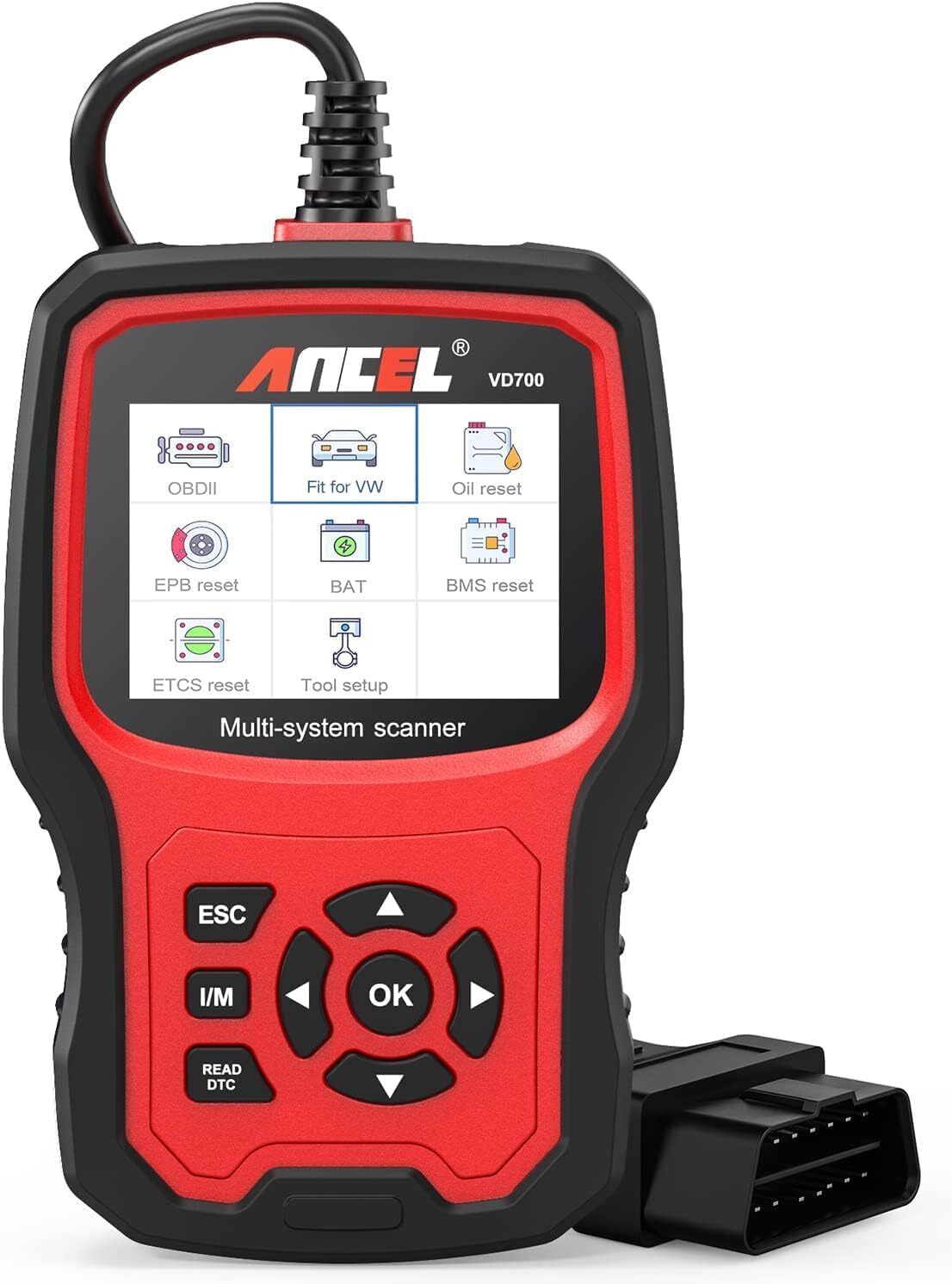 ANCEL VD700 Full System Diagnostic ABS SRS EPB OBD2 Scanner Code Reader For VAG