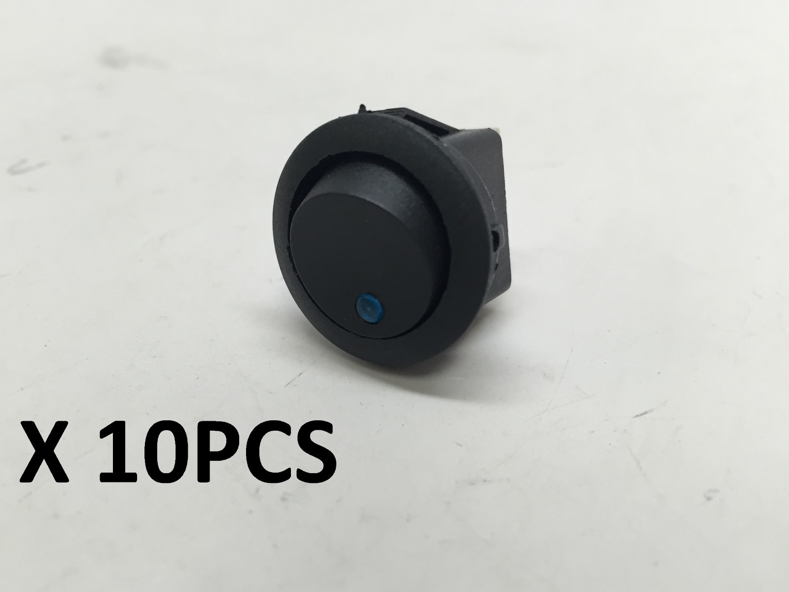 10 PCS MARINE BOAT AUTOMOTIVE CAR ROUND BLUE DOT LED ROCKER SWITCH SPST ON/OFF