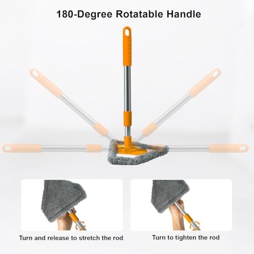 Windshield Cleaner Tool - Car Window Squeegee with 4 Reusable Microfiber Pads