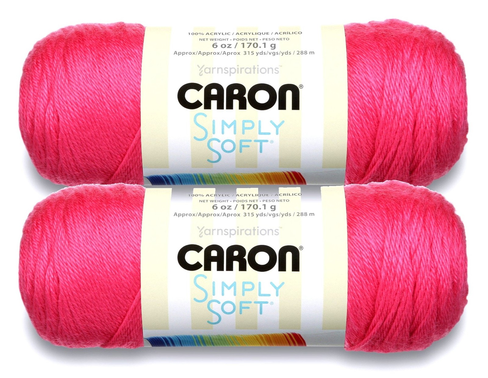 Bulk Buy: Caron Simply Soft Yarn Solids (2-Pack) (Watermelon) Watermelon