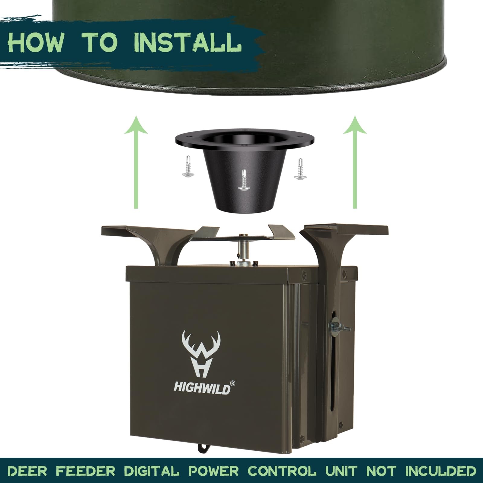 2" Drop Versatile Replacement Funnel for Deer Feeder - Durable Polycarbonate ...